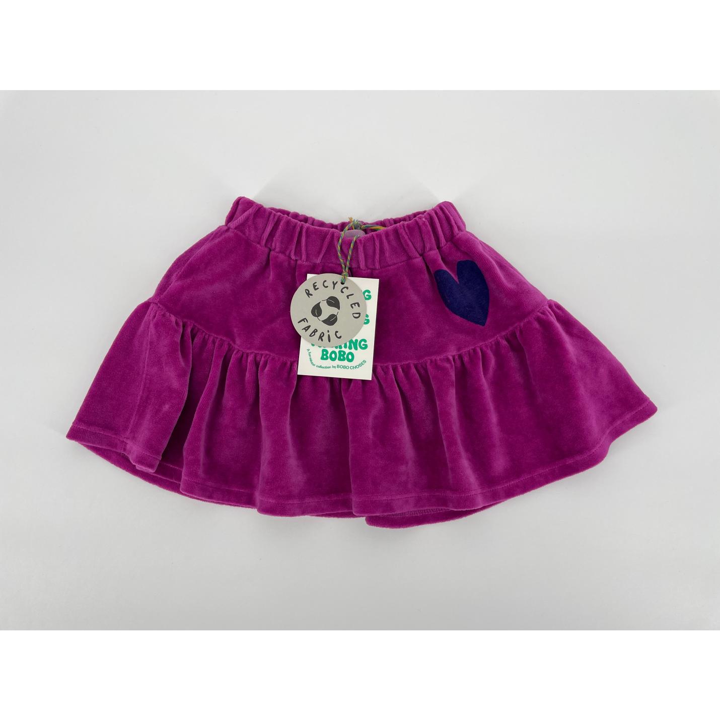 Rok Roze Velours Hartje Maat 92 / 98