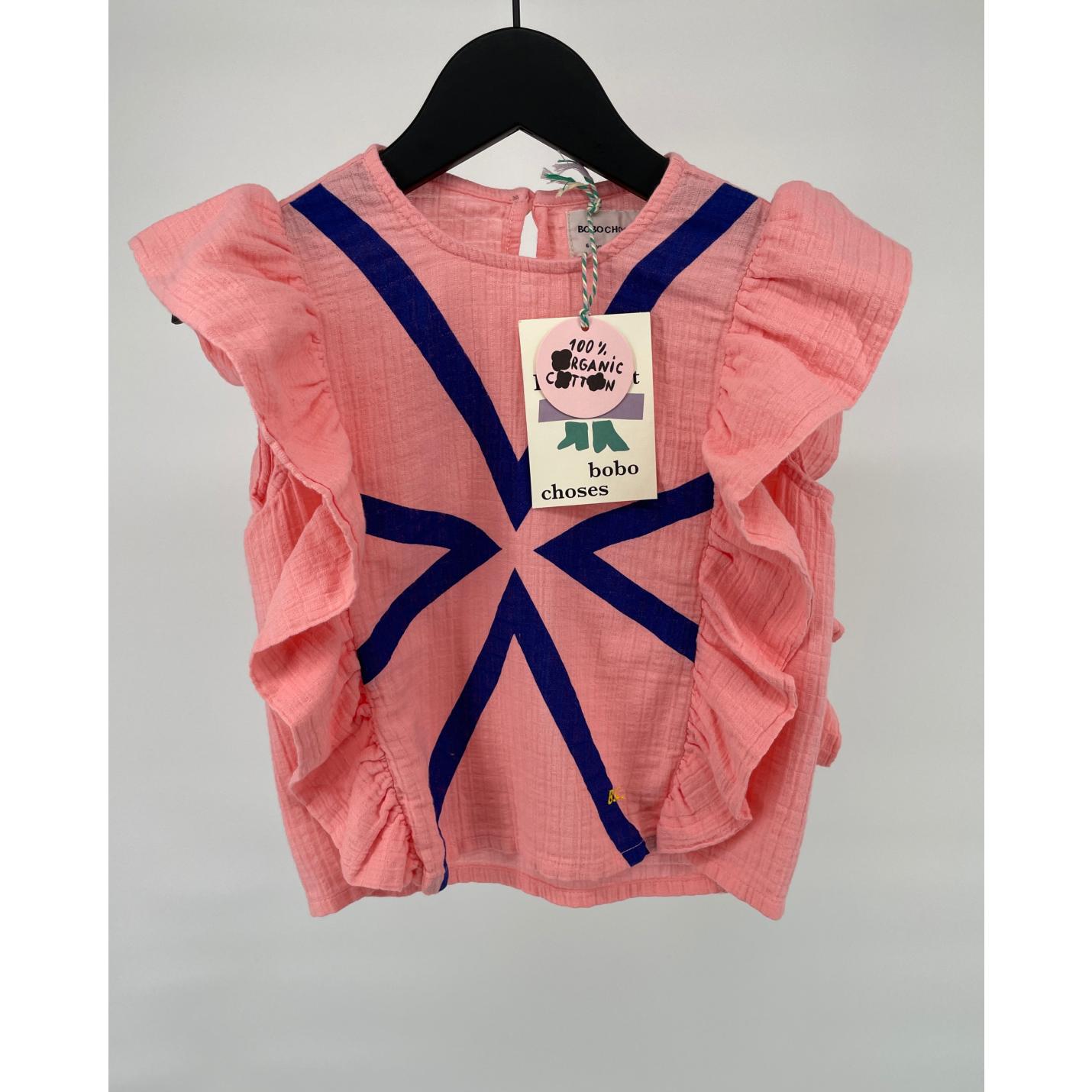 Top Mouwloos Roze Roesjes - 104 / 110 - Nieuw; Afbeelding: 2