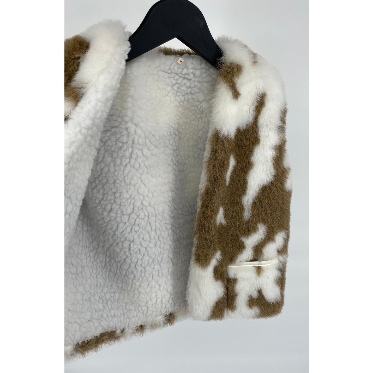 Bodywarmer Beige Bruin Faux Fur Koe Maat 134; Afbeelding: 4