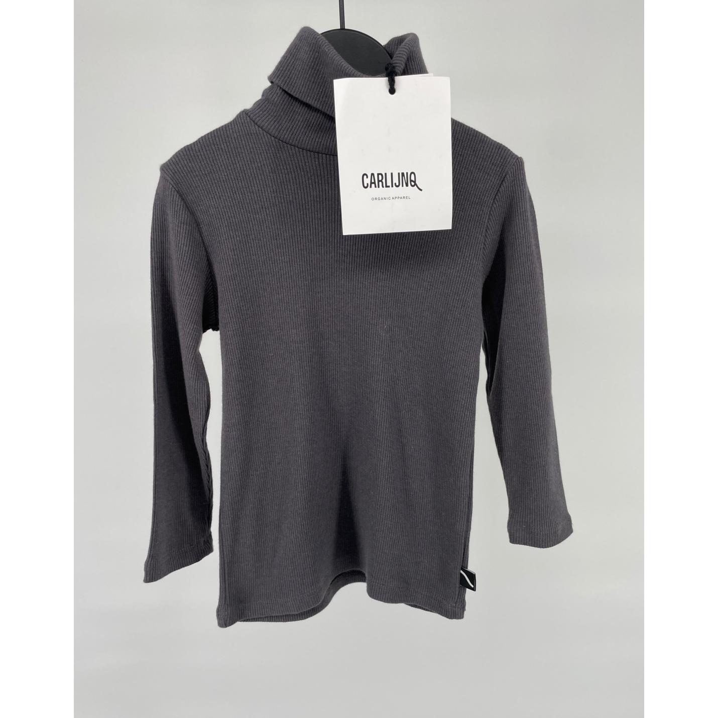 Longsleeve Grijs Rib met Col Maat 74 / 80