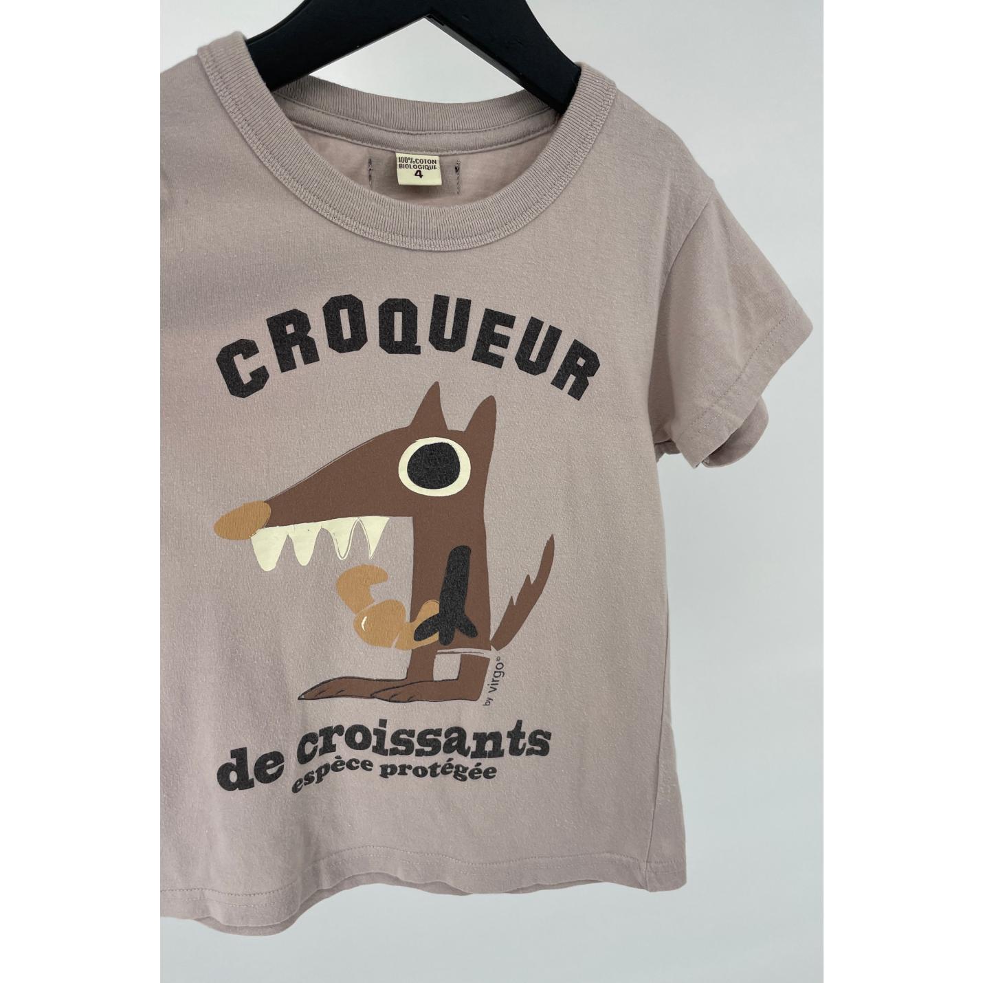 T-shirt Beige Croqueur de Croissants Maat 104; Afbeelding: 3