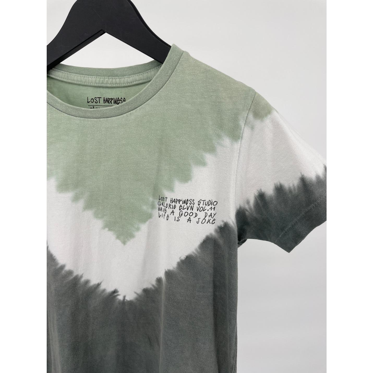 T-shirt Tie Dye Groen Beige Grijs Maat 146 / 152; Afbeelding: 3