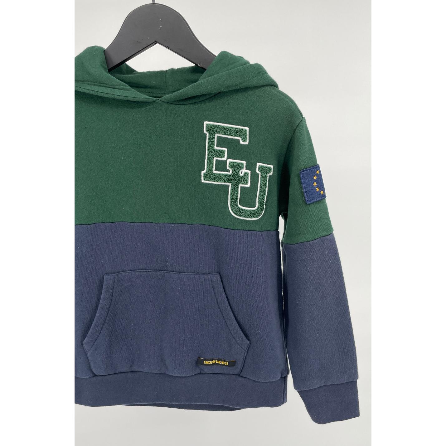 Hoodie Capuchon Groen Donkerblauw EU Maat 122; Afbeelding: 4