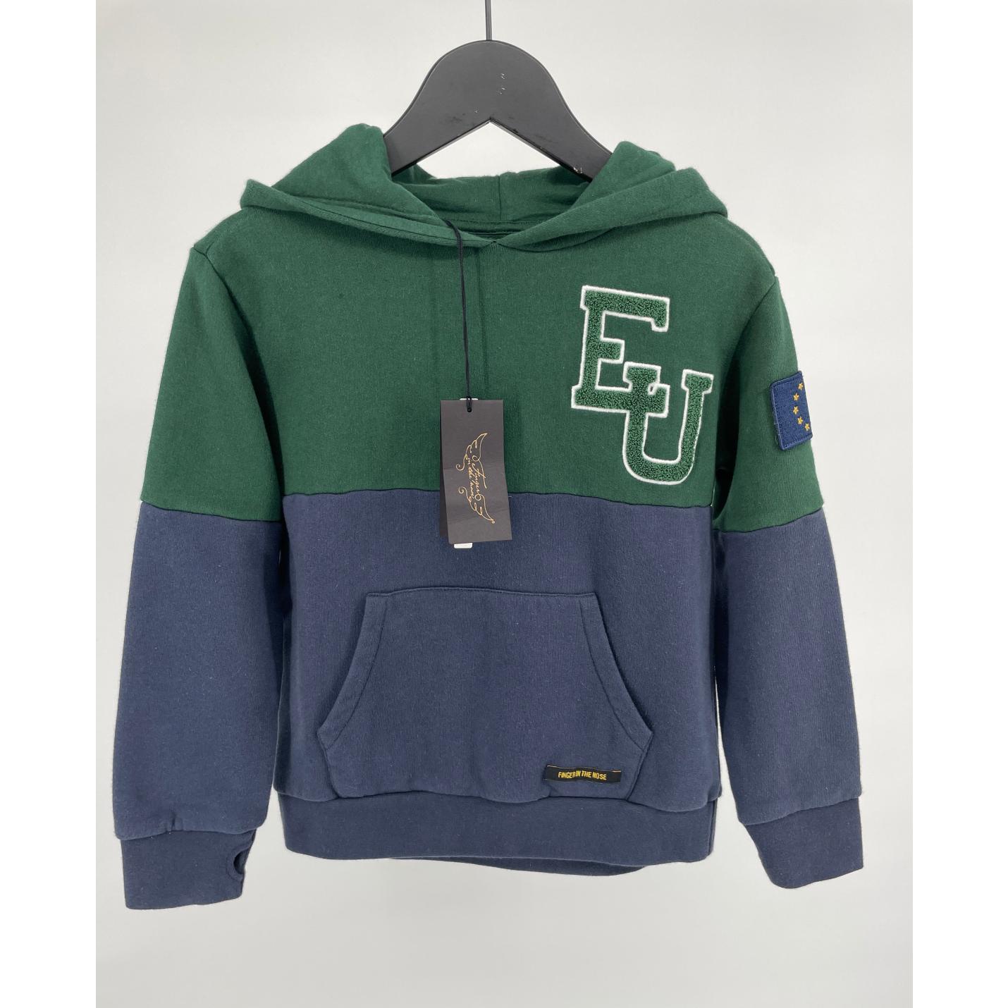 Hoodie Capuchon Groen Donkerblauw EU Maat 122