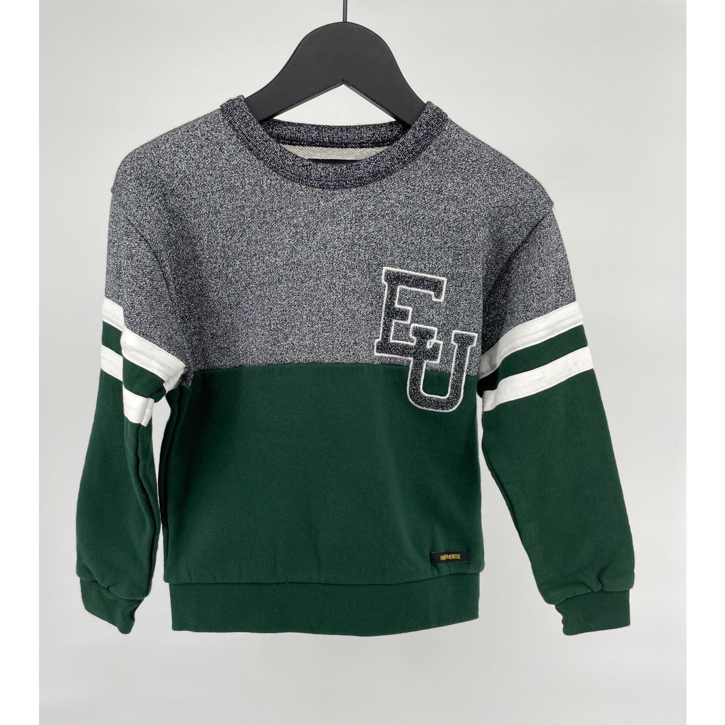 Trui Groen Grijs Glitter EU Maat 122; Afbeelding: 2