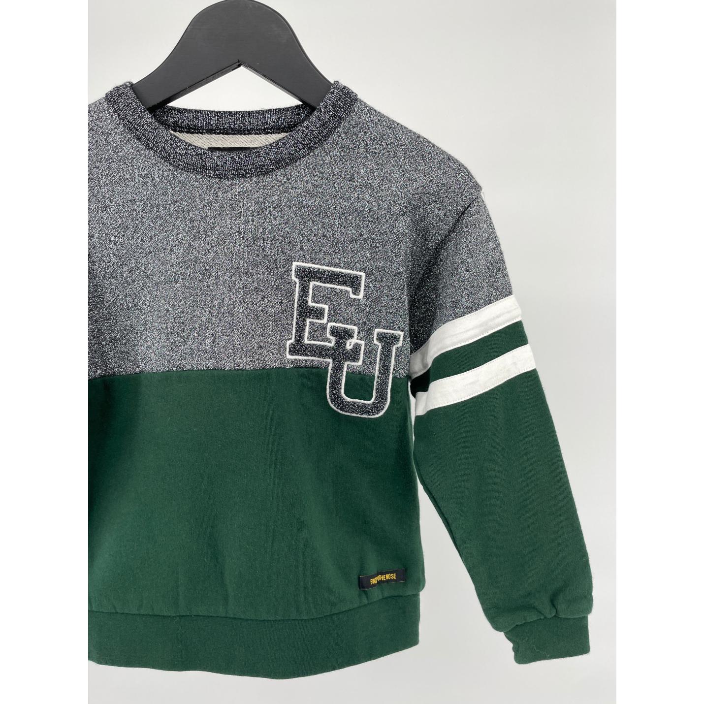 Trui Groen Grijs Glitter EU Maat 122; Afbeelding: 4