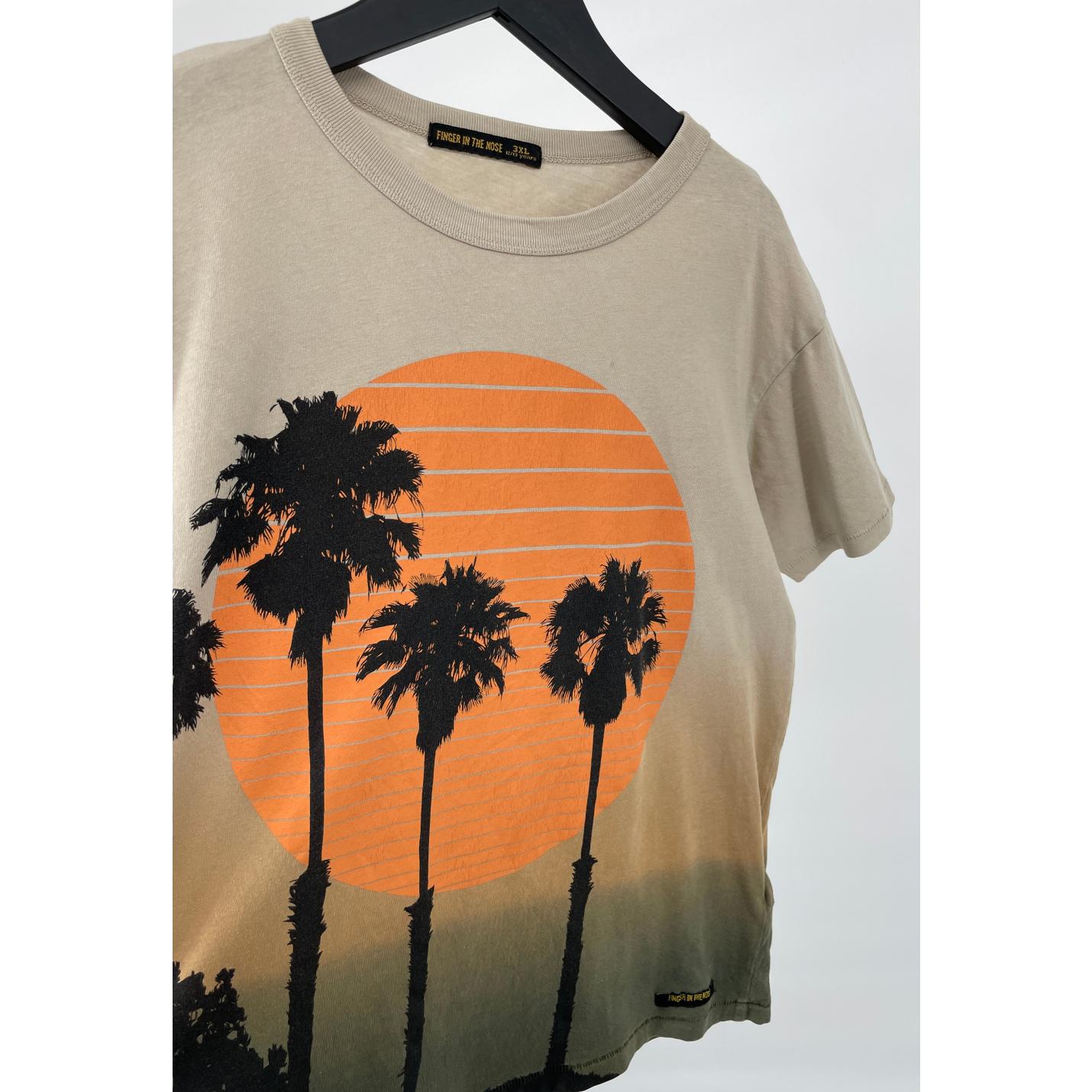T-shirt Beige Dip Dye Palmbomen Print Maat 152 / 158; Afbeelding: 3