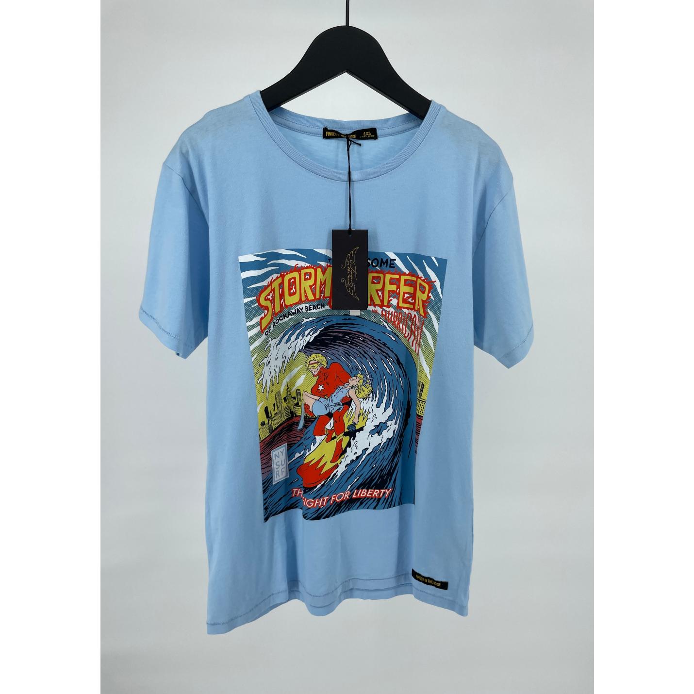 T-shirt Blauw Superheld Storm Surfer Maat 164 / 170