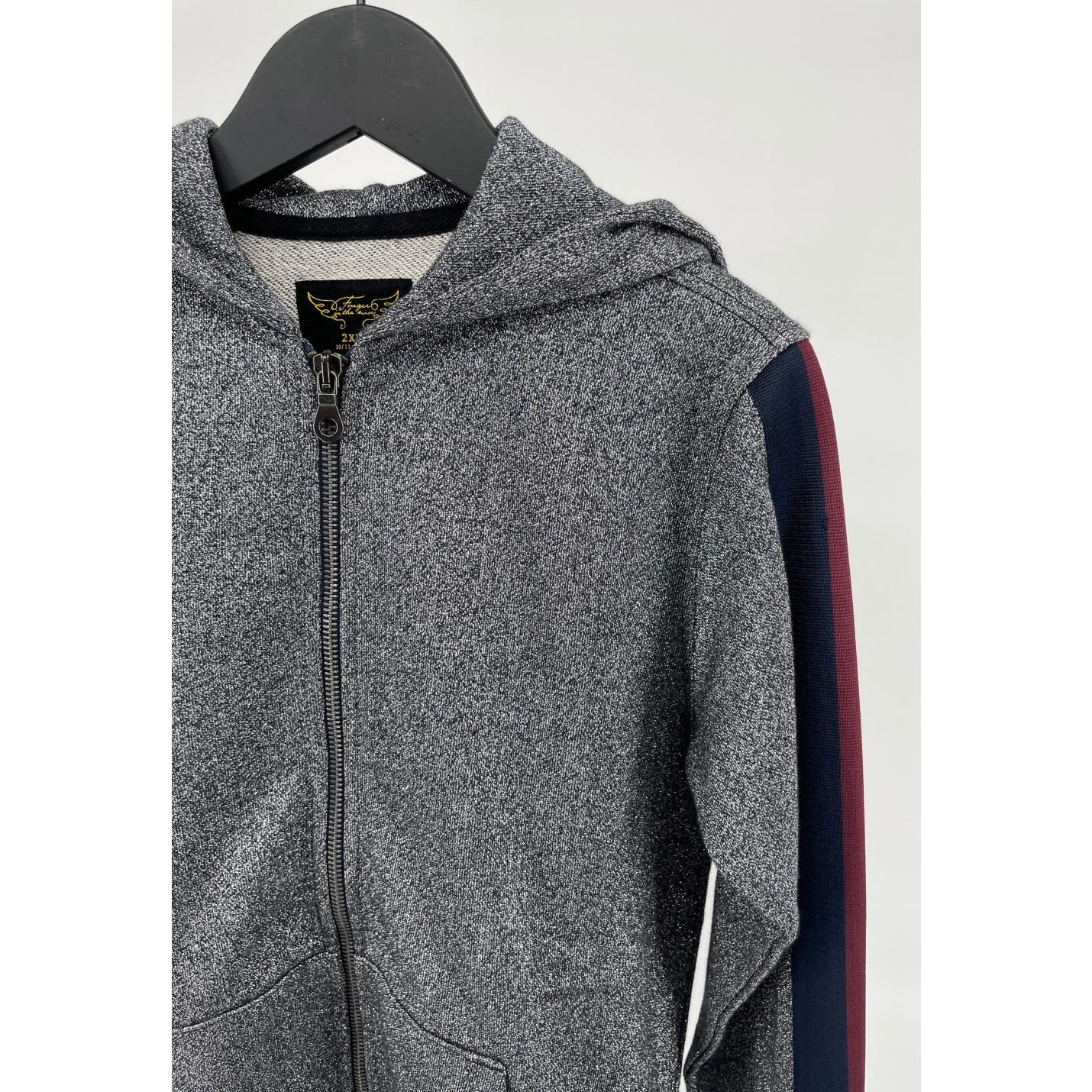 Vest Capuchon Grijs Glitter Maat 146; Afbeelding: 5