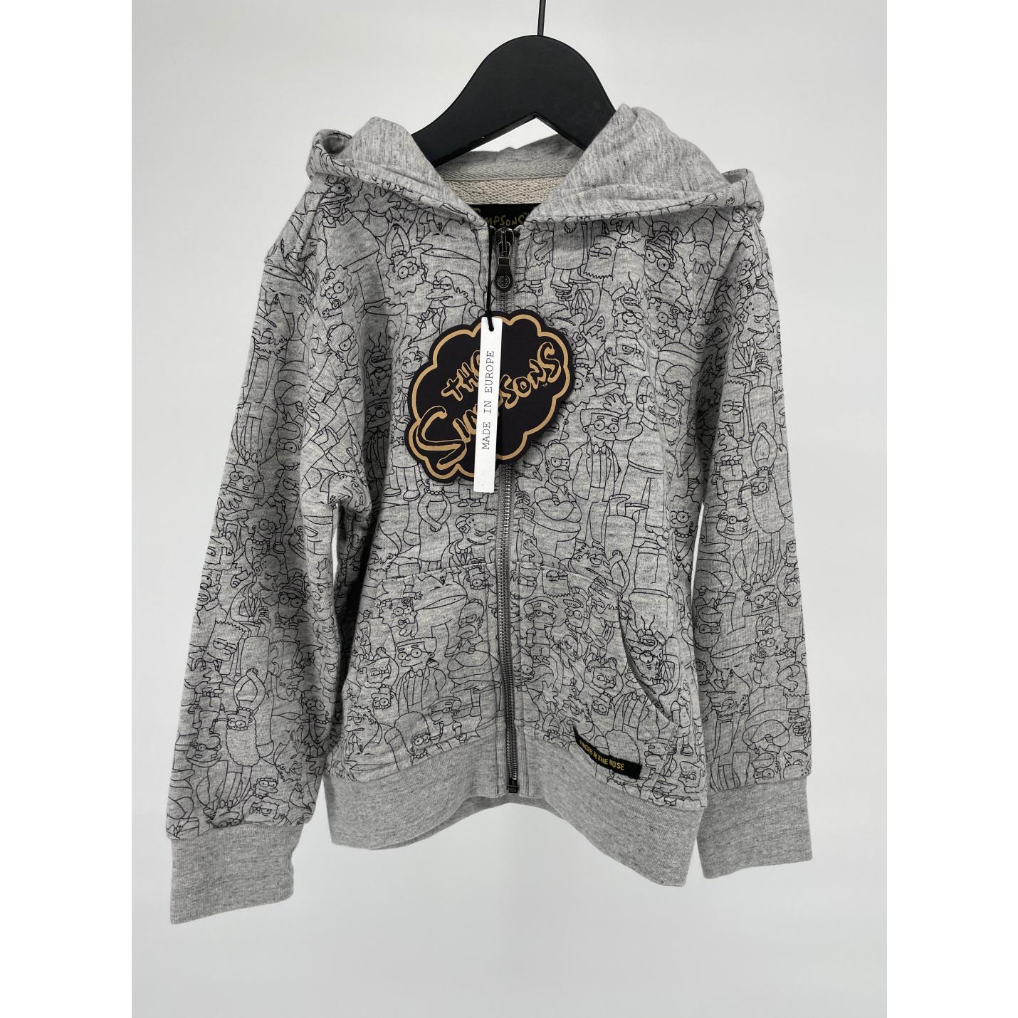 Vest Capuchon Grijs Simpsons Print - 110 - Nieuw