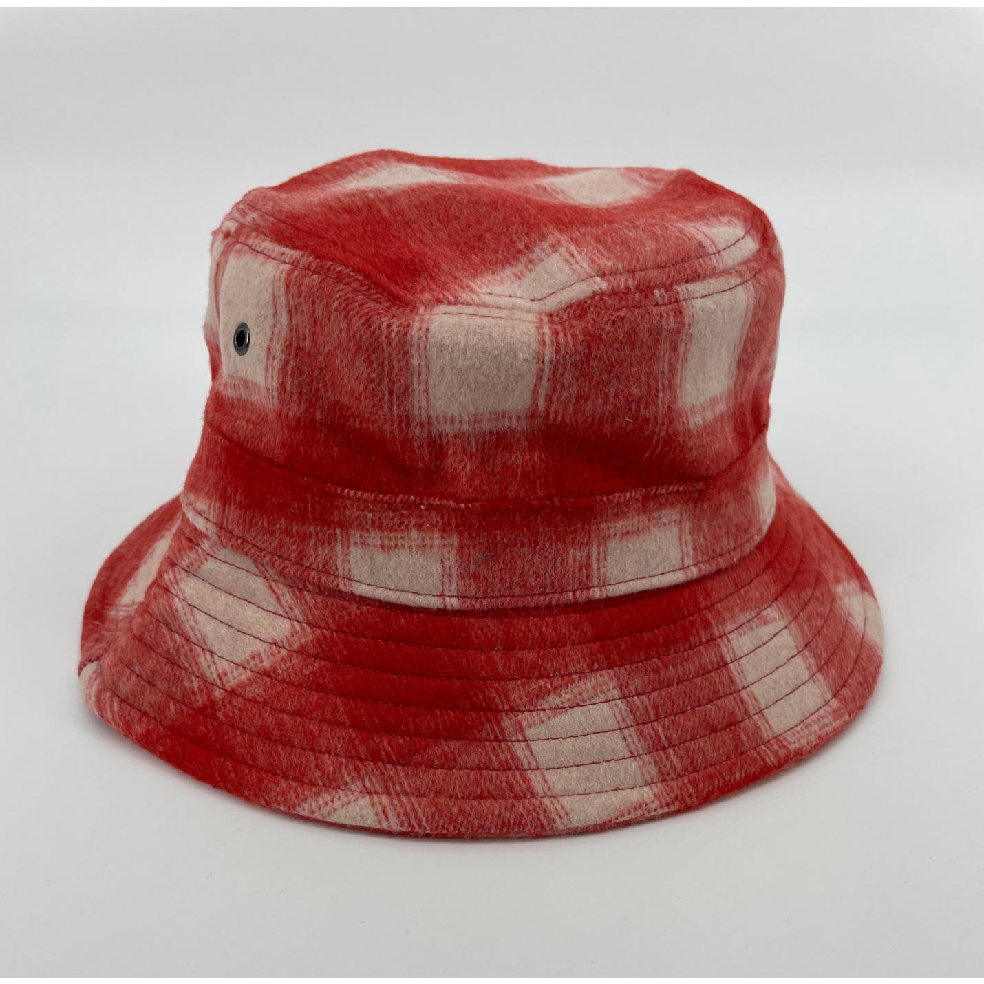Vissershoedje Rood Beige Geruit Maat 8 - 12 Jaar; Afbeelding: 3