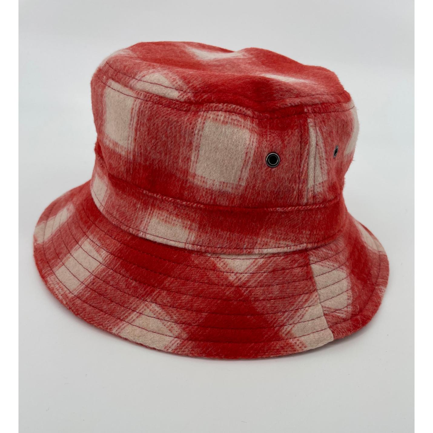 Vissershoedje Rood Beige Geruit Maat 8 - 12 Jaar; Afbeelding: 4