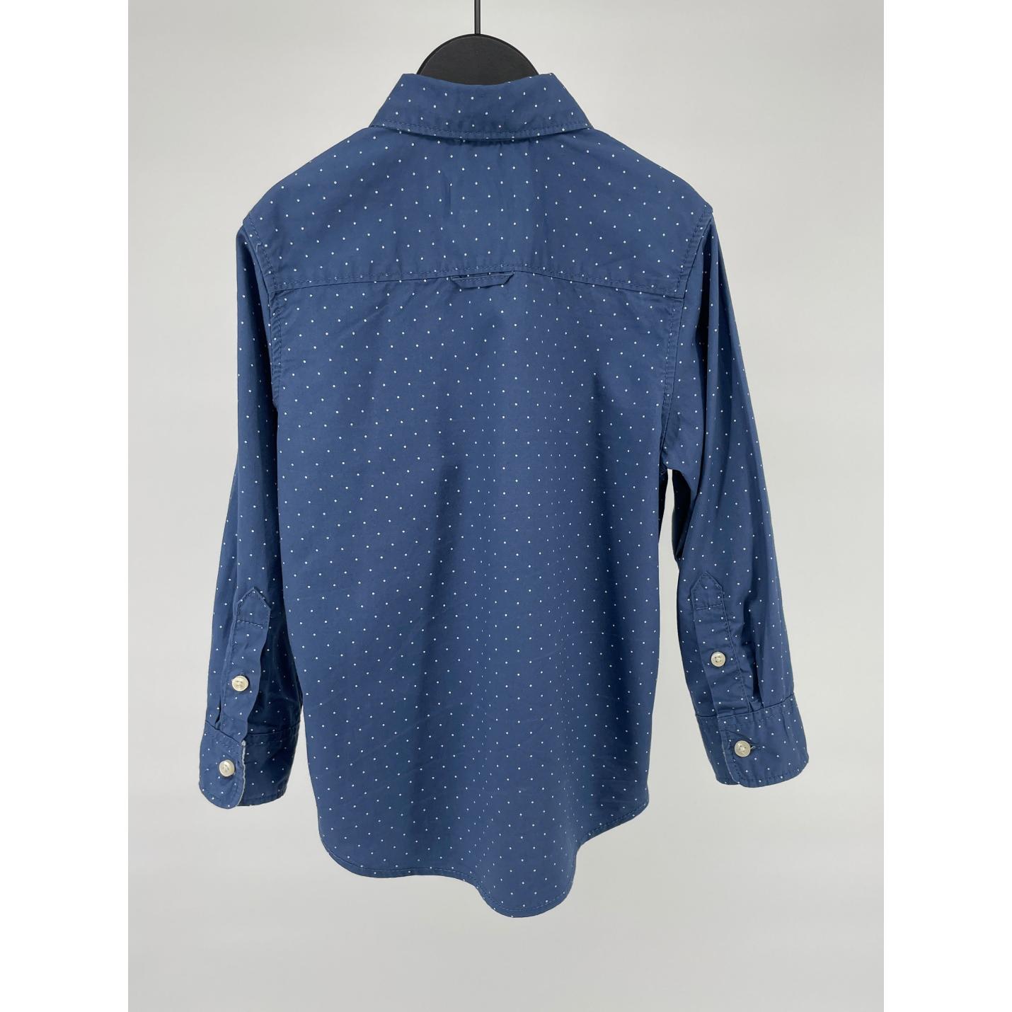 Overhemd Blauw Witte Stippen Maat 104; Afbeelding: 2