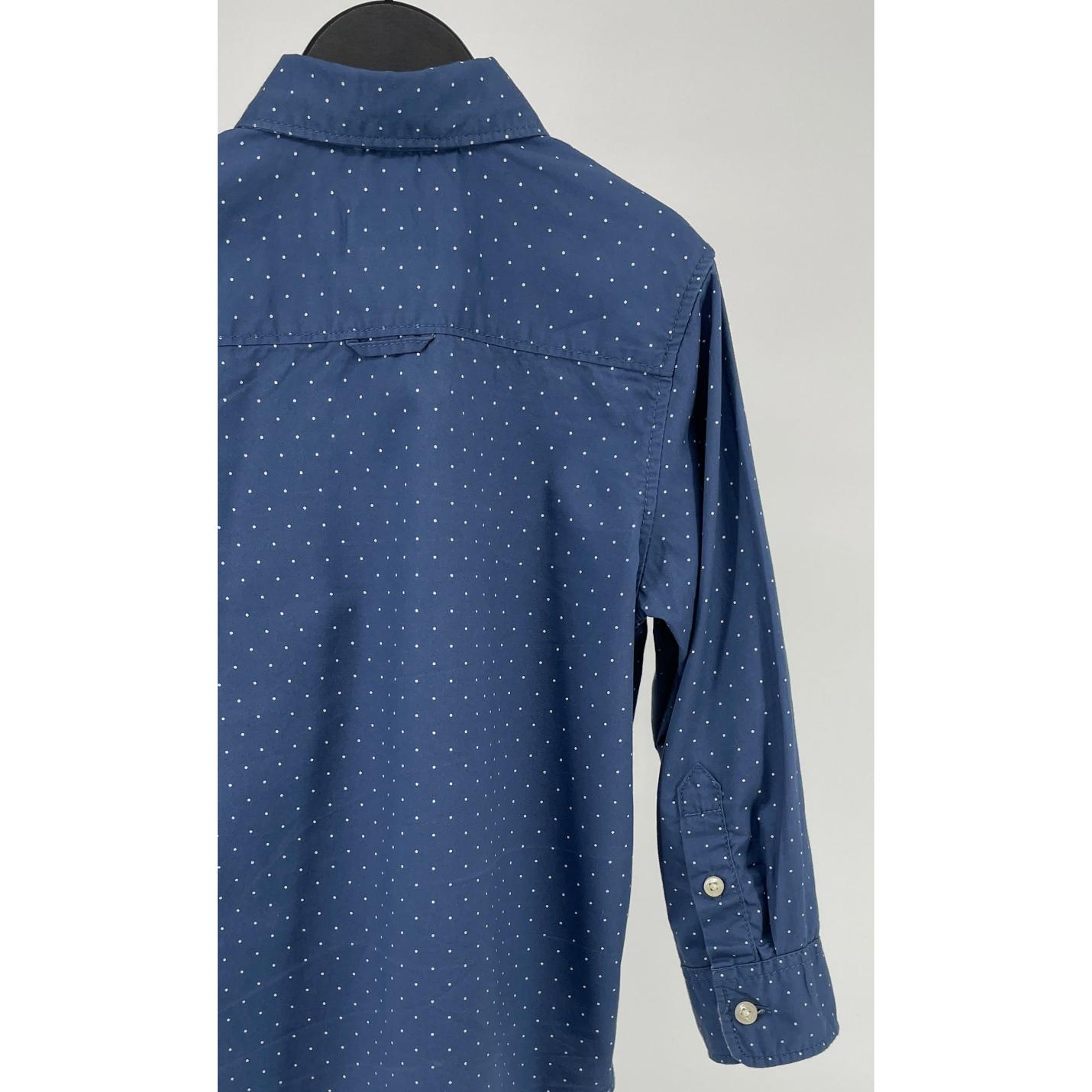 Overhemd Blauw Witte Stippen Maat 104; Afbeelding: 4