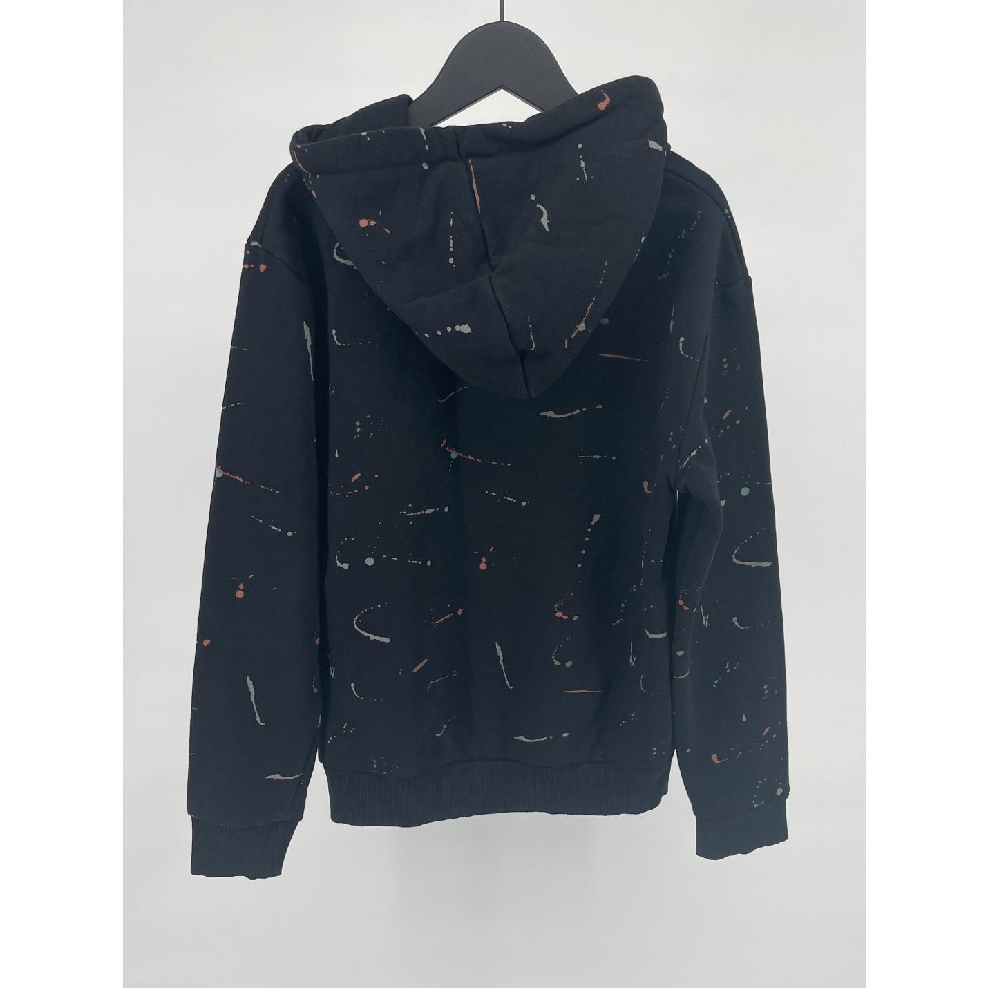 Hoodie Zwart Verfspetters Maat 140 / 146; Afbeelding: 2