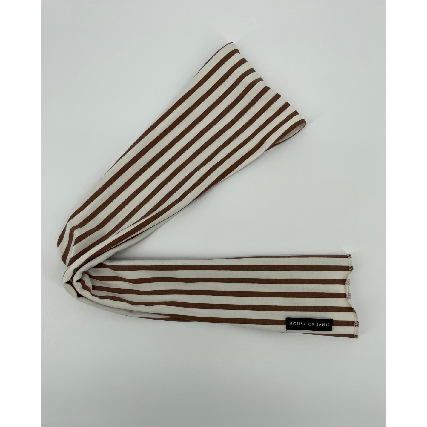 Sjaal Beige Bruine Strepen; Afbeelding: 2