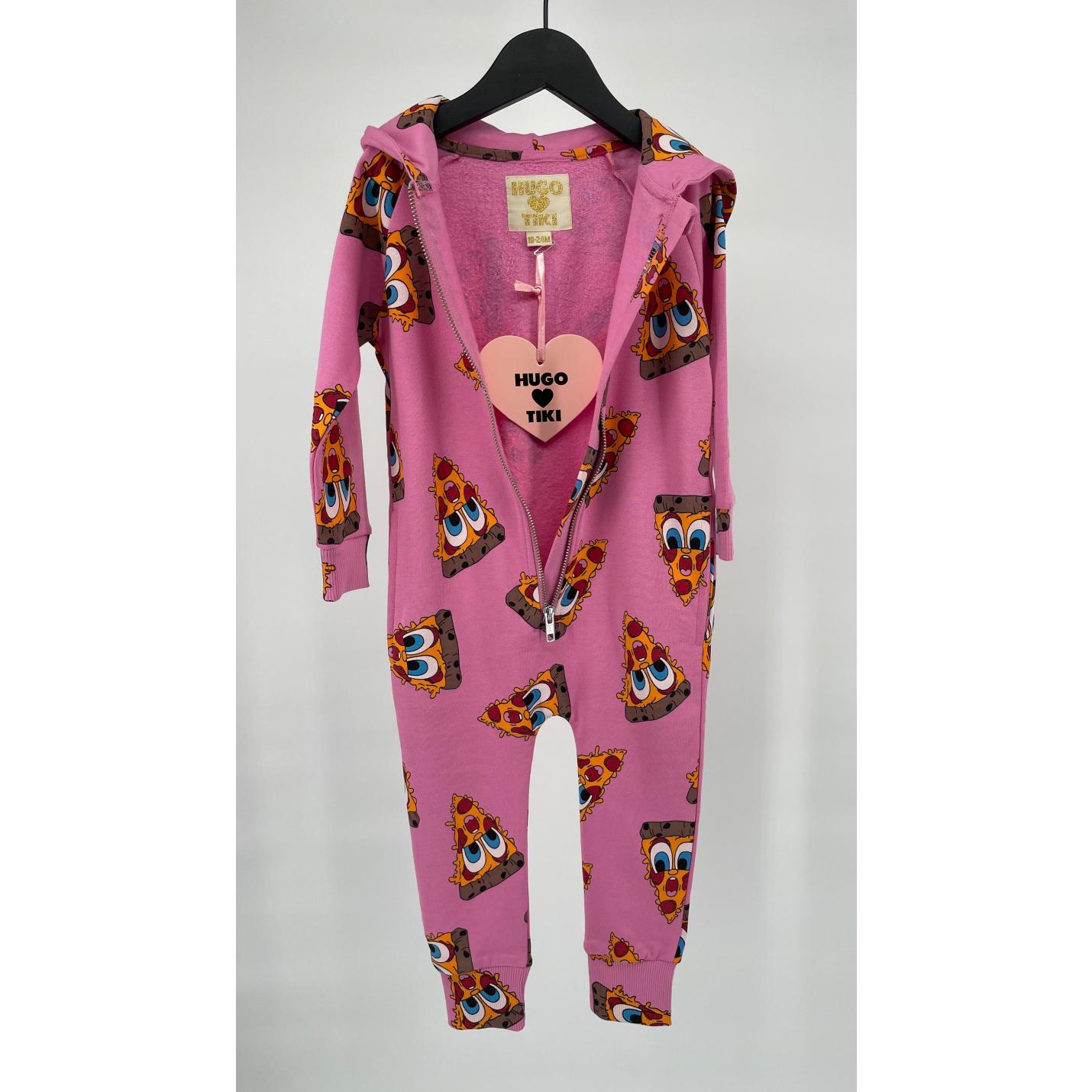 Jumpsuit Capuchon Roze Pizza Punten Print - 86 / 92 - Nieuw; Afbeelding: 8