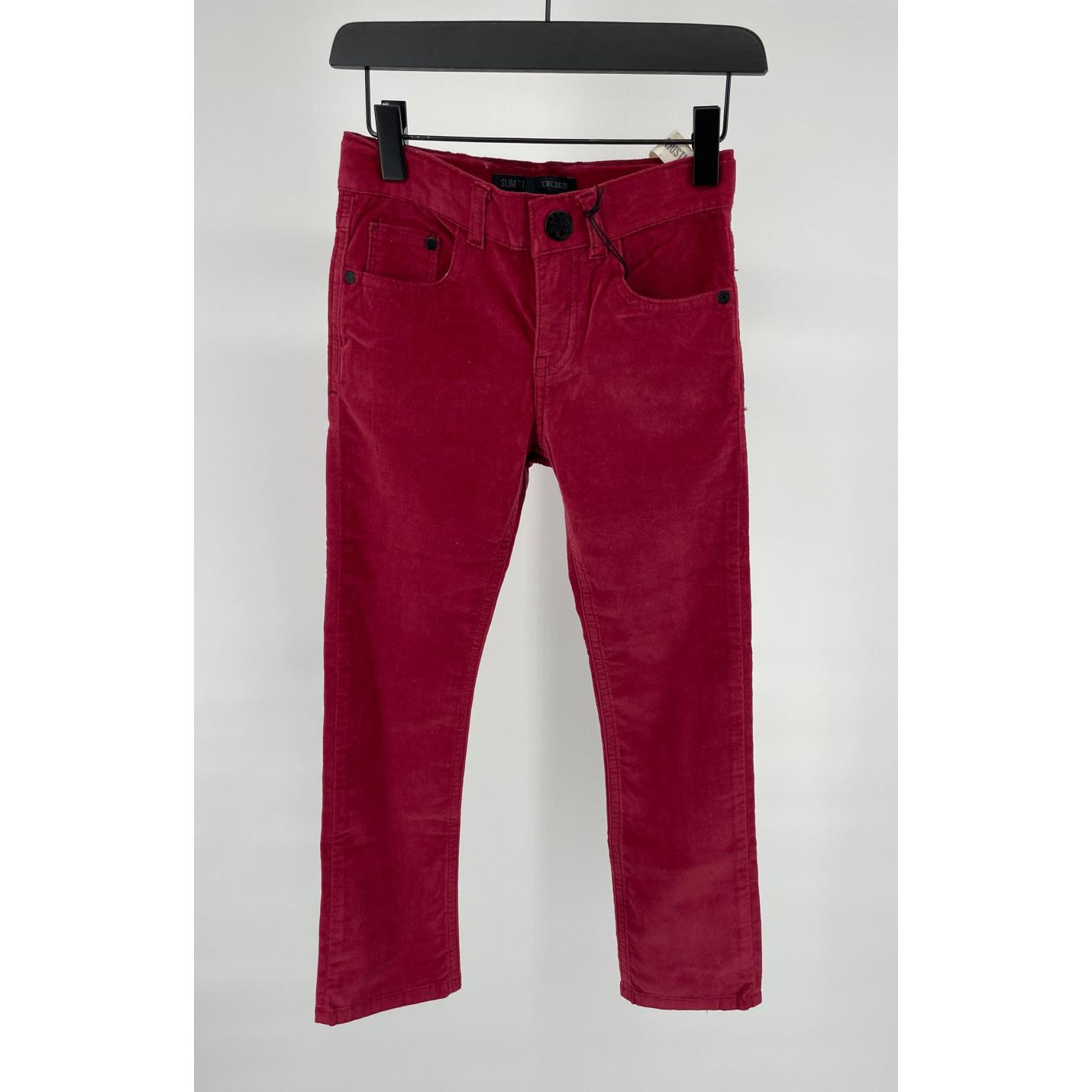 Broek Velours Rood Slim Fit Maat 122; Afbeelding: 2