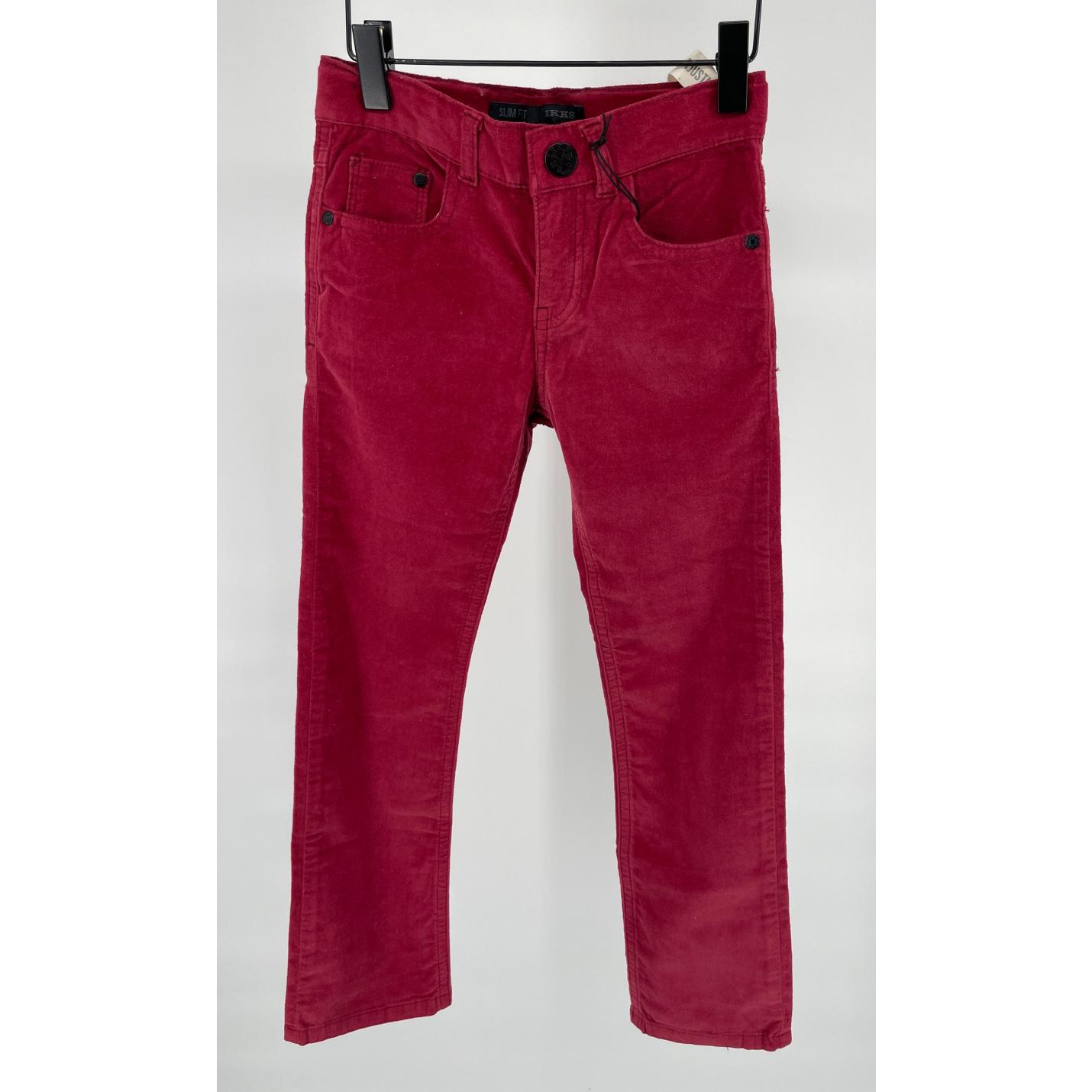 Broek Velours Rood Slim Fit Maat 122; Afbeelding: 4