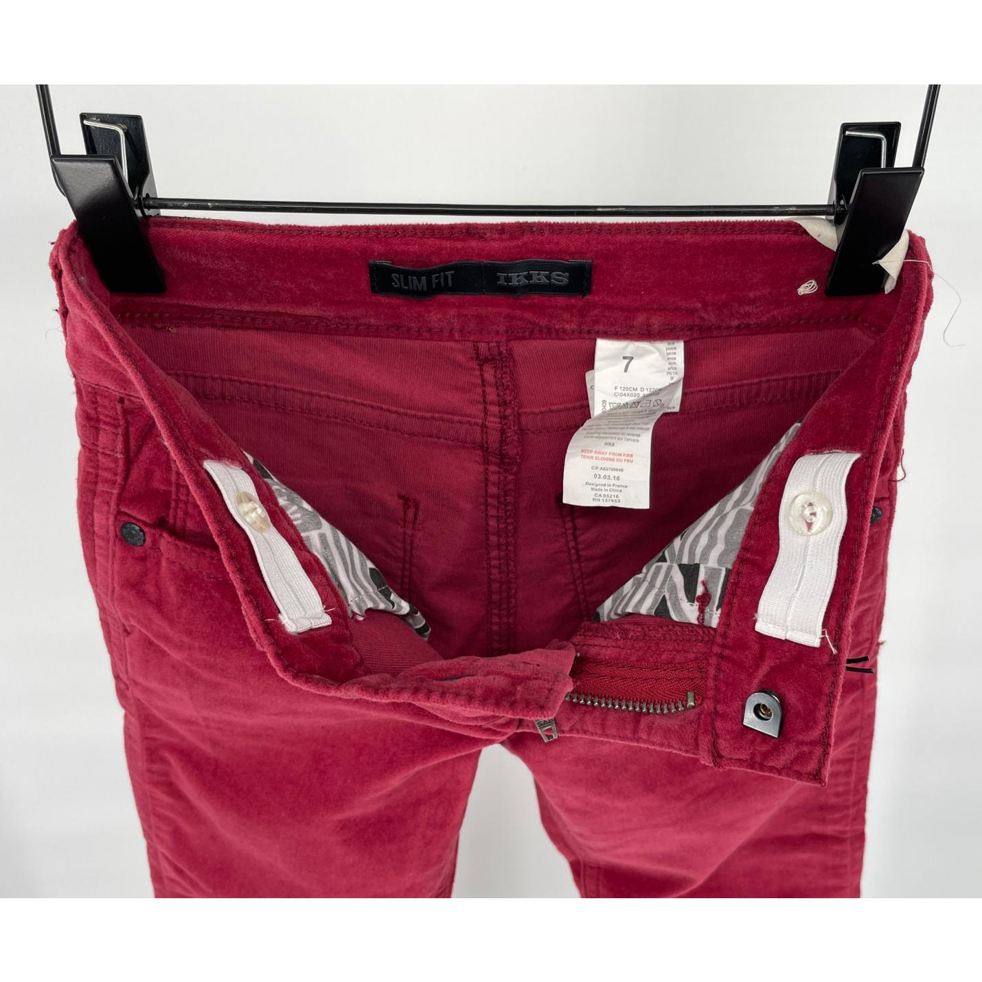 Broek Velours Rood Slim Fit Maat 122; Afbeelding: 6