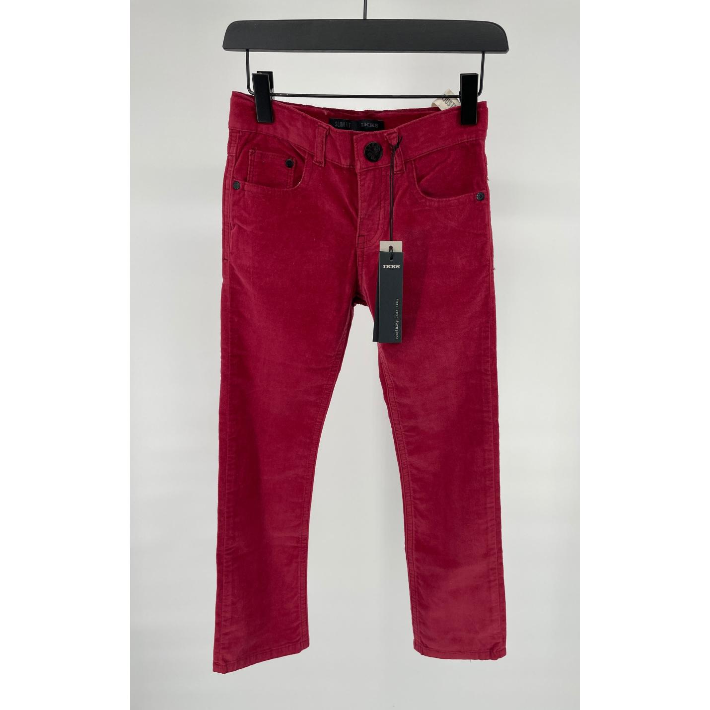 Broek Velours Rood Slim Fit Maat 122