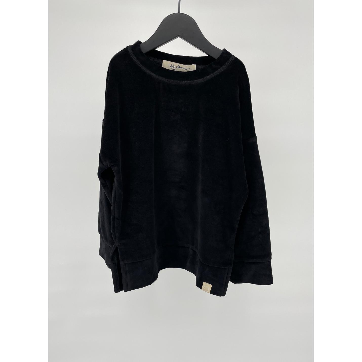 Trui Velours Zwart Maat 110 / 116; Afbeelding: 2