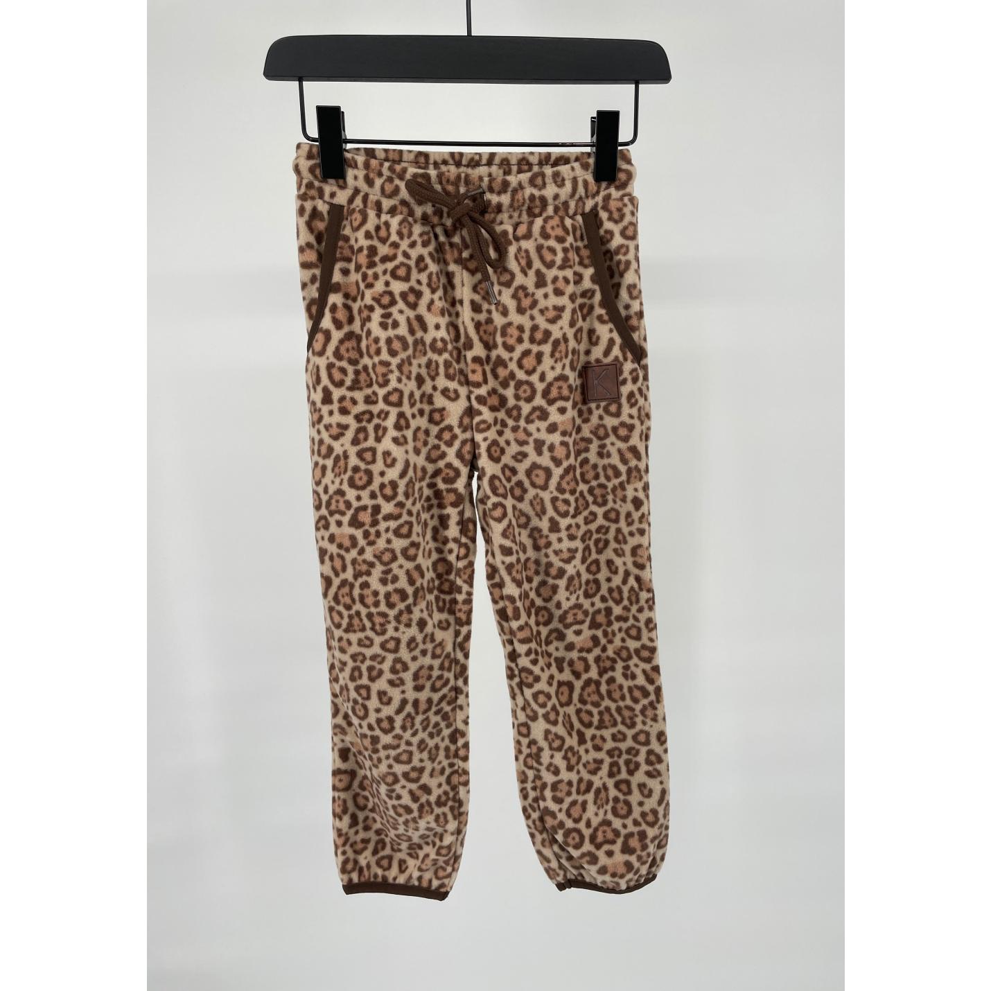 Joggingbroek Fleece Bruin Luipaard Maat 98; Afbeelding: 2