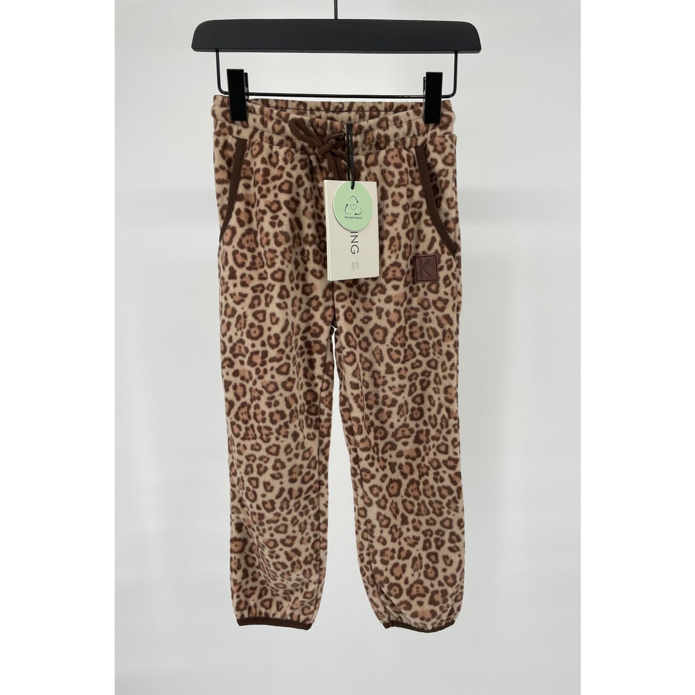 Joggingbroek Fleece Bruin Luipaard Maat 98