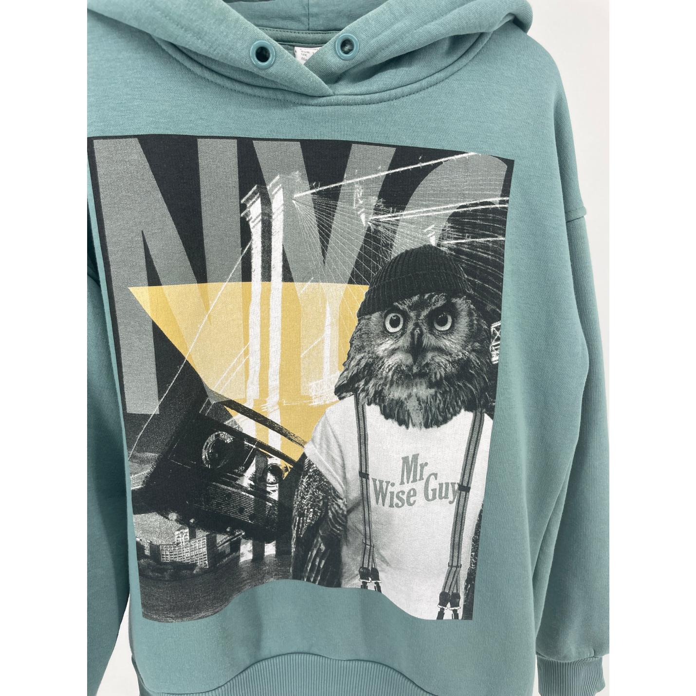 Hoodie Groen met Print Maat 146 / 152; Afbeelding: 4