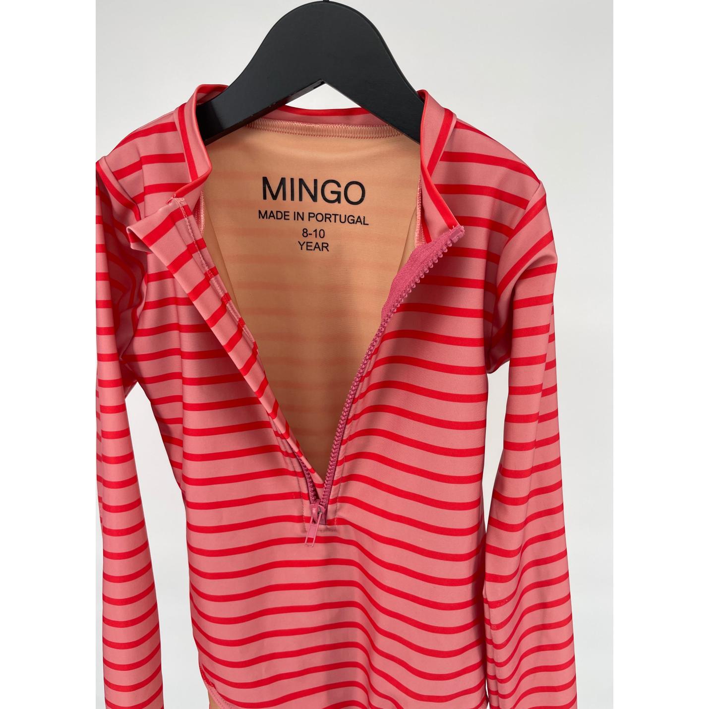 Badpak Lange Mouwen Roze Rood Gestreept Maat 134 / 140; Afbeelding: 4