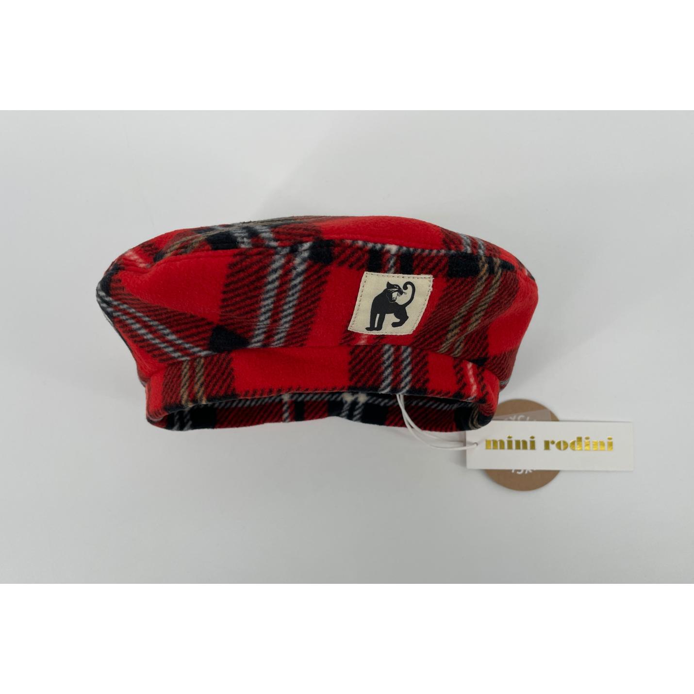 Hoed Baret Rood Geruit Fleece - 48-50 - Nieuw