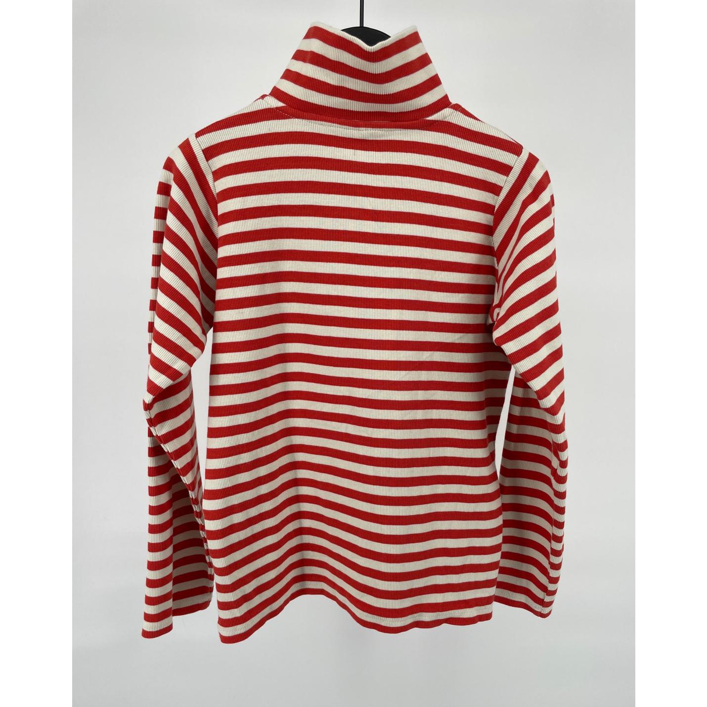 Rib Pully Oranje Beige Streep Maat 140 / 146; Afbeelding: 2