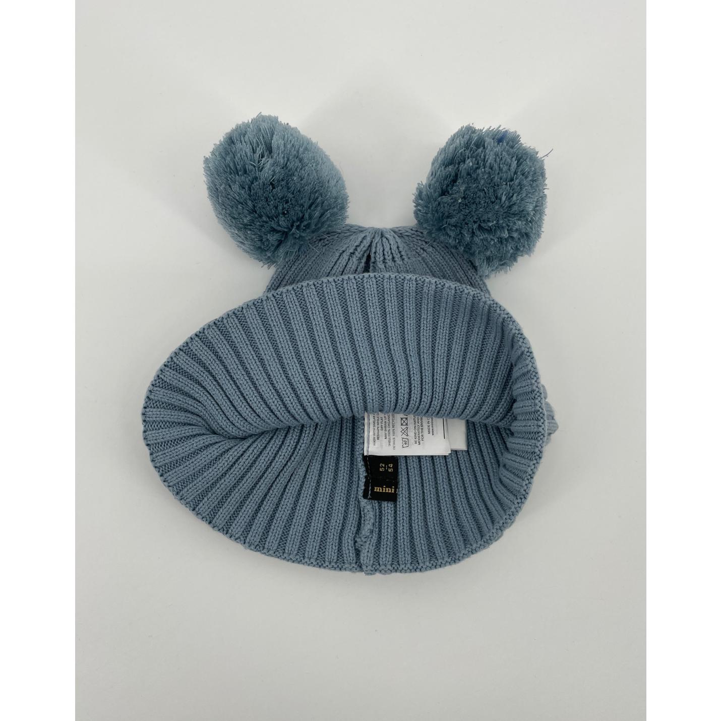 Muts Lichtblauw met Pompons Maat 3 - 9 Jaar; Afbeelding: 3