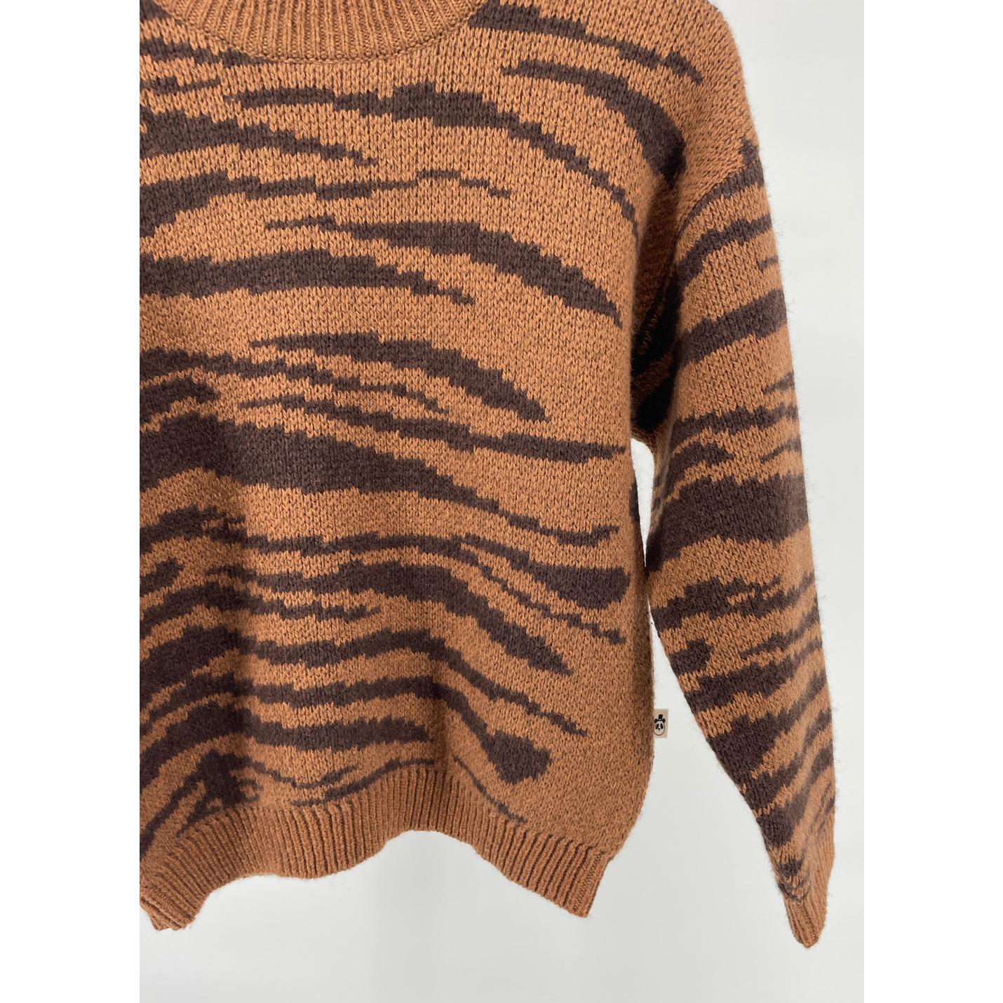 Trui Bruin Tijger Wol Gebreid Maat 116 / 122; Afbeelding: 4