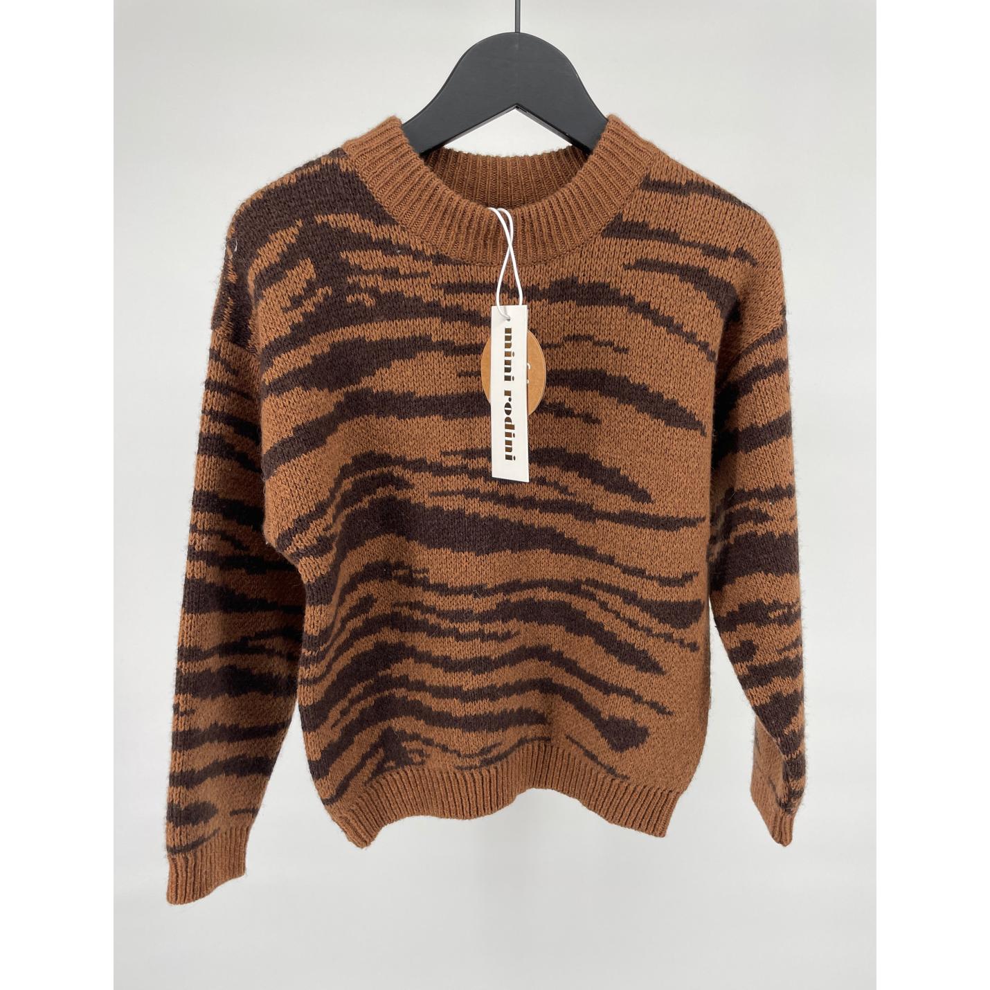 Trui Bruin Tijger Wol Gebreid Maat 116 / 122