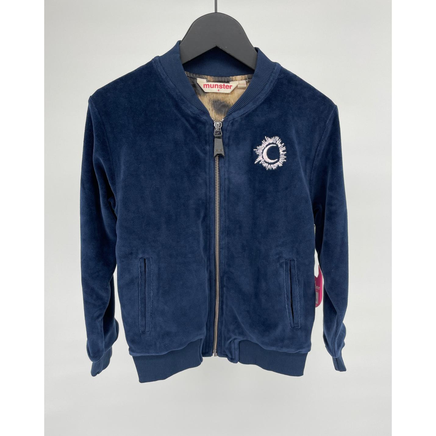 Vest Donkerblauw Velours Maan Wolk Maat 116; Afbeelding: 2