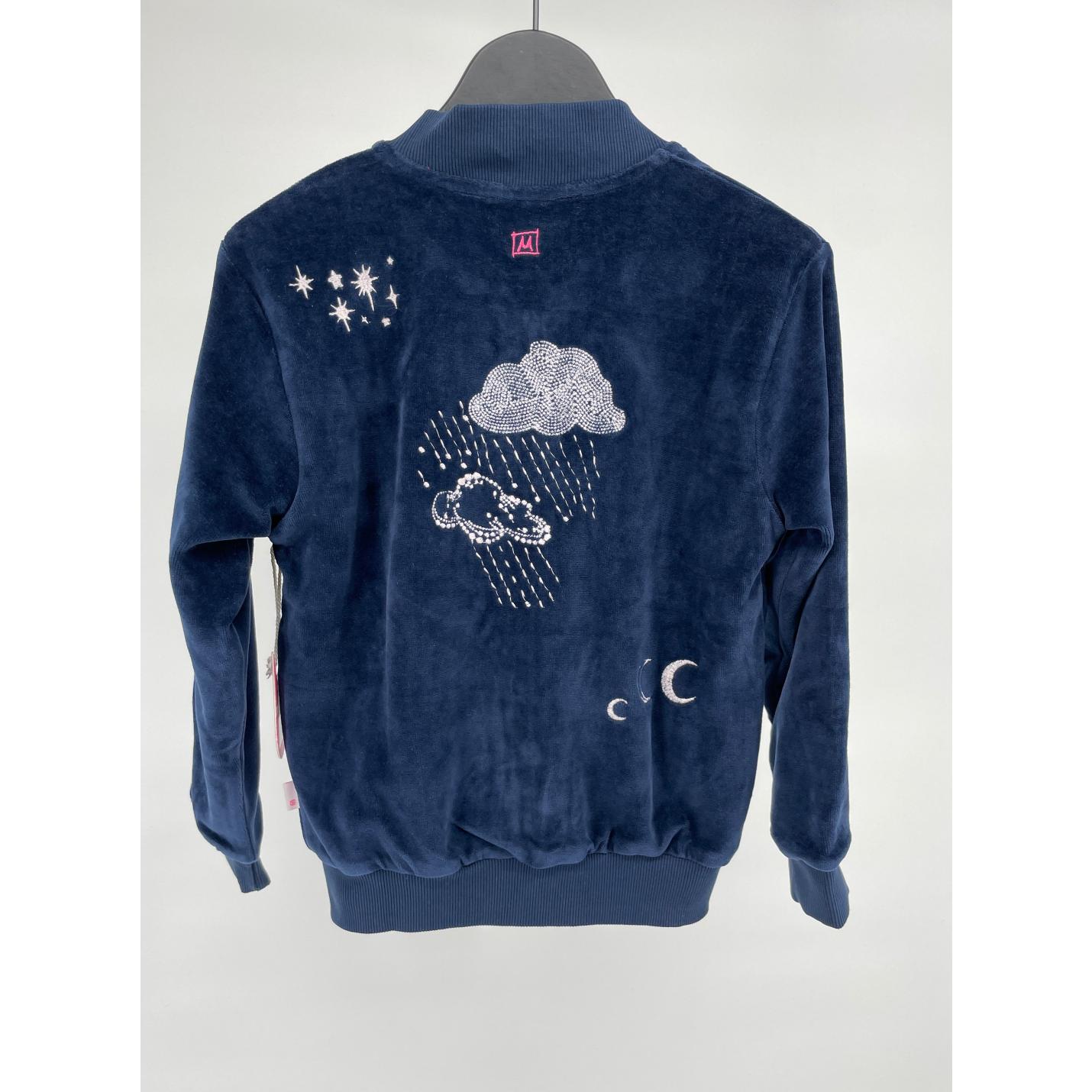 Vest Donkerblauw Velours Maan Wolk Maat 116; Afbeelding: 3