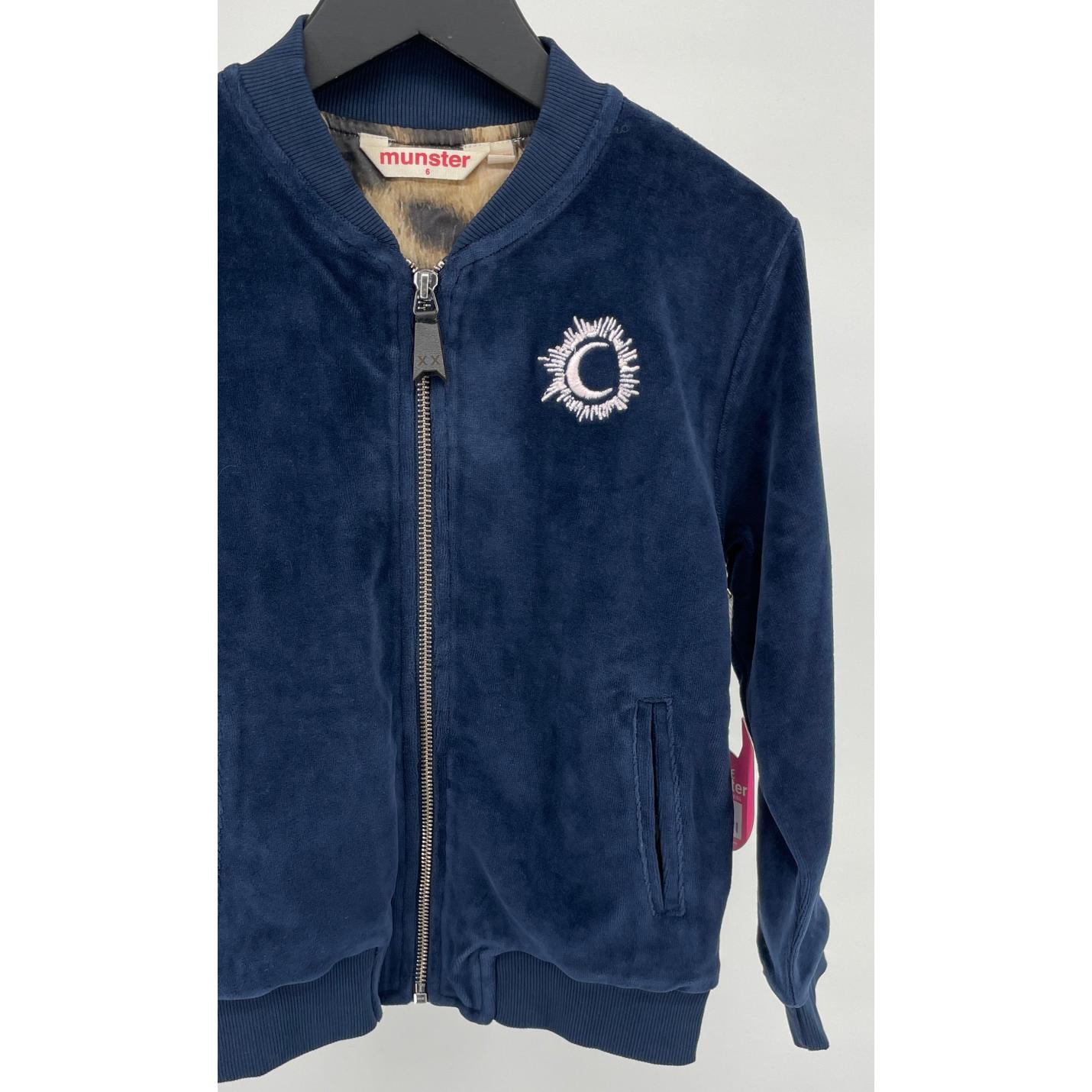 Vest Donkerblauw Velours Maan Wolk Maat 116; Afbeelding: 4