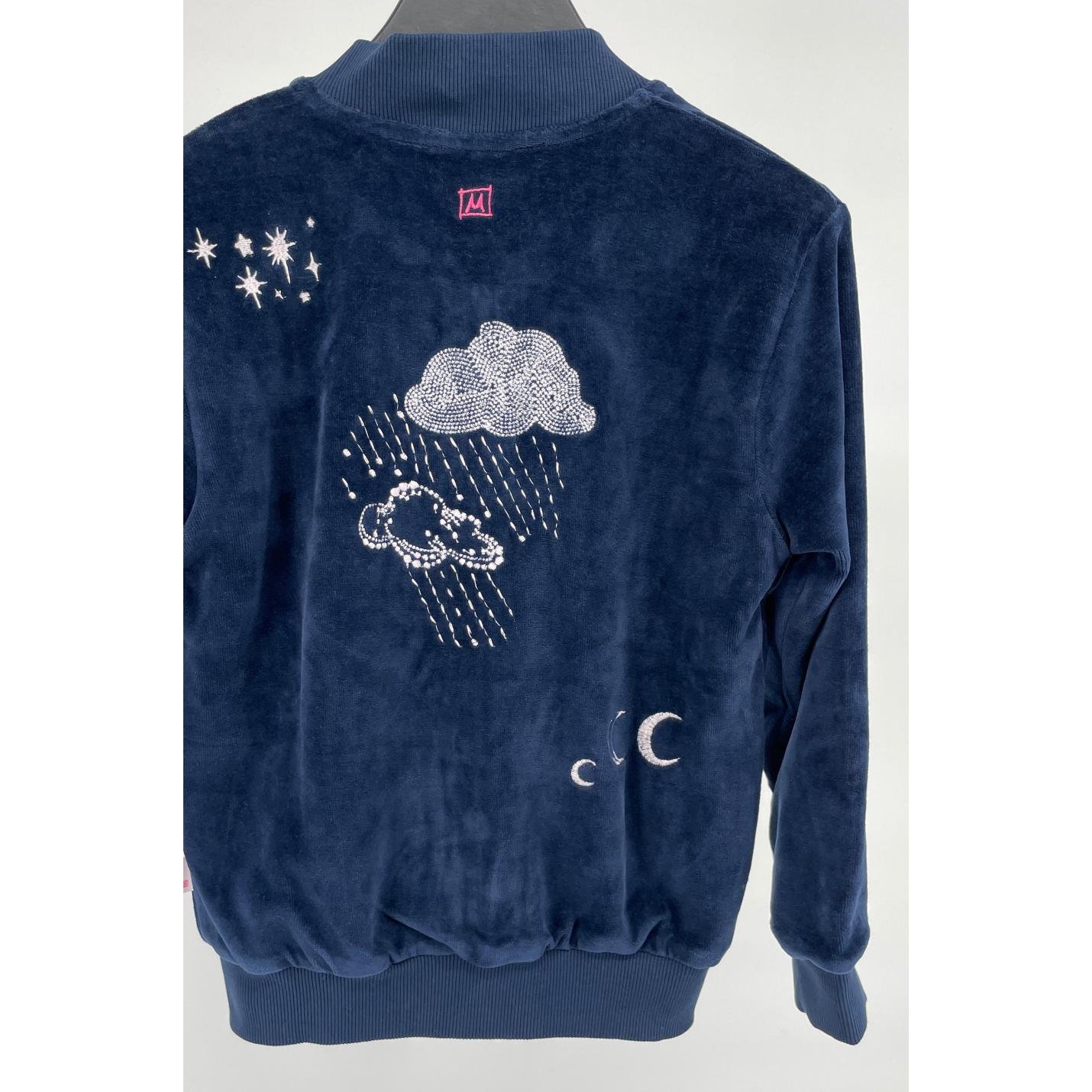 Vest Donkerblauw Velours Maan Wolk Maat 116; Afbeelding: 5