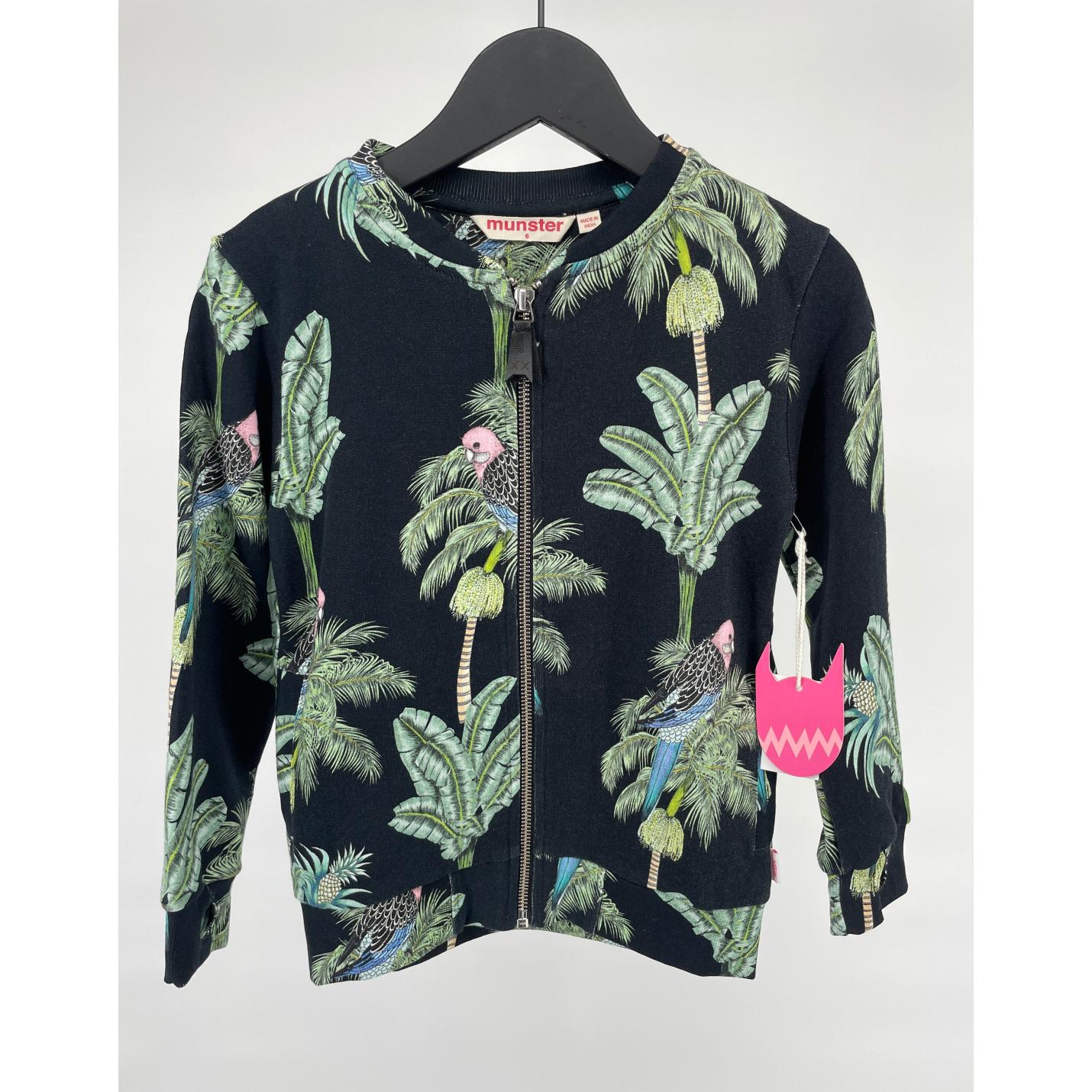Vest Zwart Palmbomen en Vogel Print - 116 - Nieuw