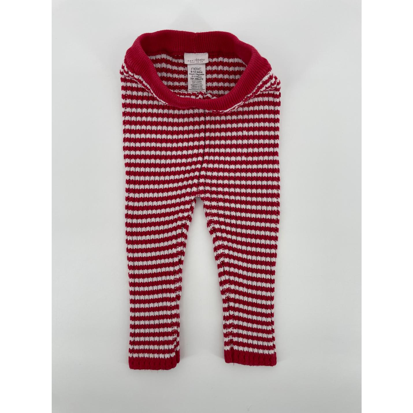 Broek Rood Wit Gestreept Gebreid Maat 74 / 80; Afbeelding: 4