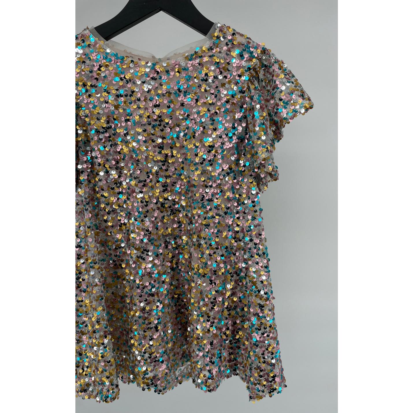 Jurk Multi Color Pailletten Feestelijk Maat 104; Afbeelding: 3