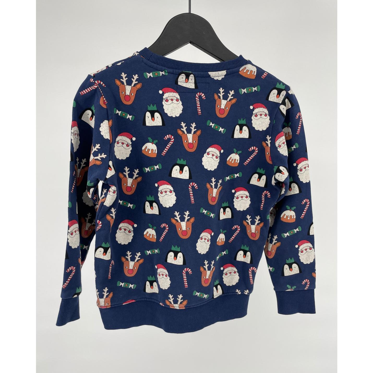 Kerst Trui Donkerblauw met Print - 116 - Goed; Afbeelding: 3