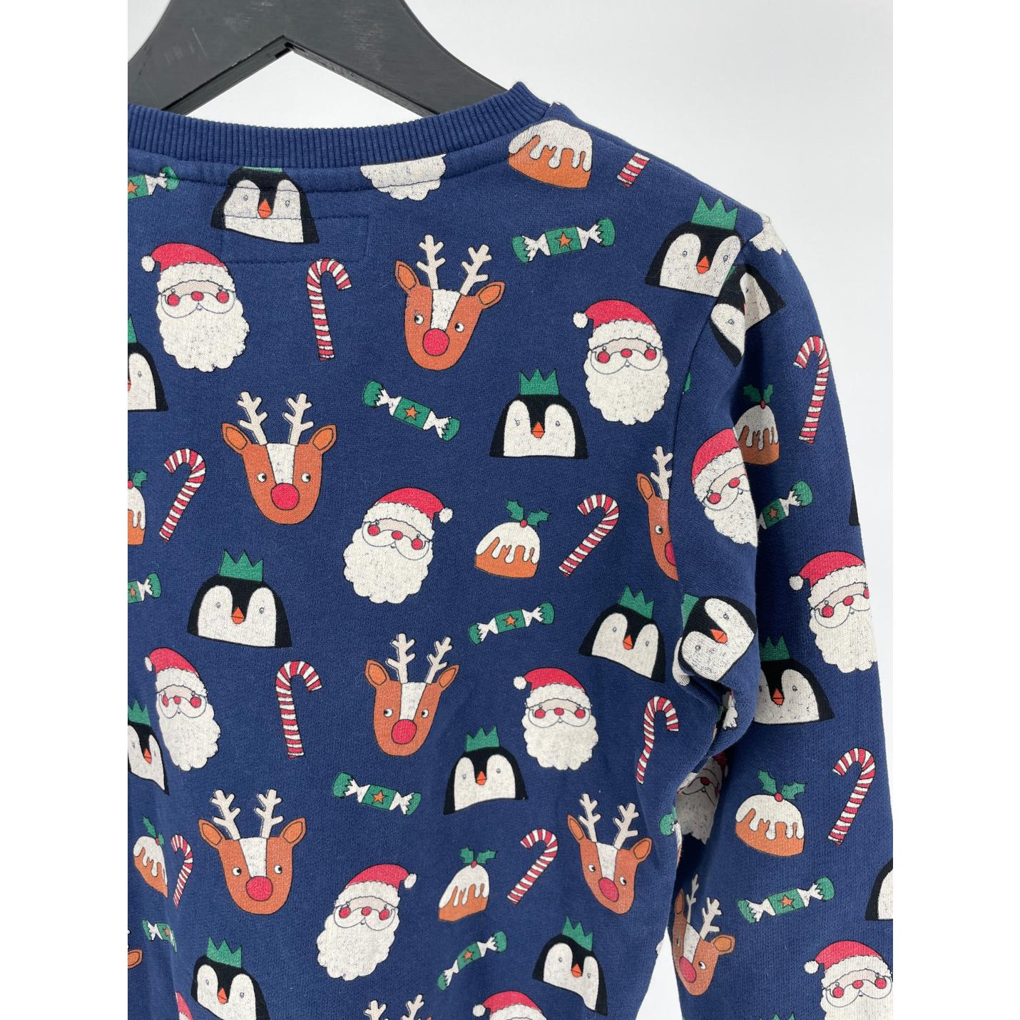 Kerst Trui Donkerblauw met Print - 116 - Goed; Afbeelding: 5
