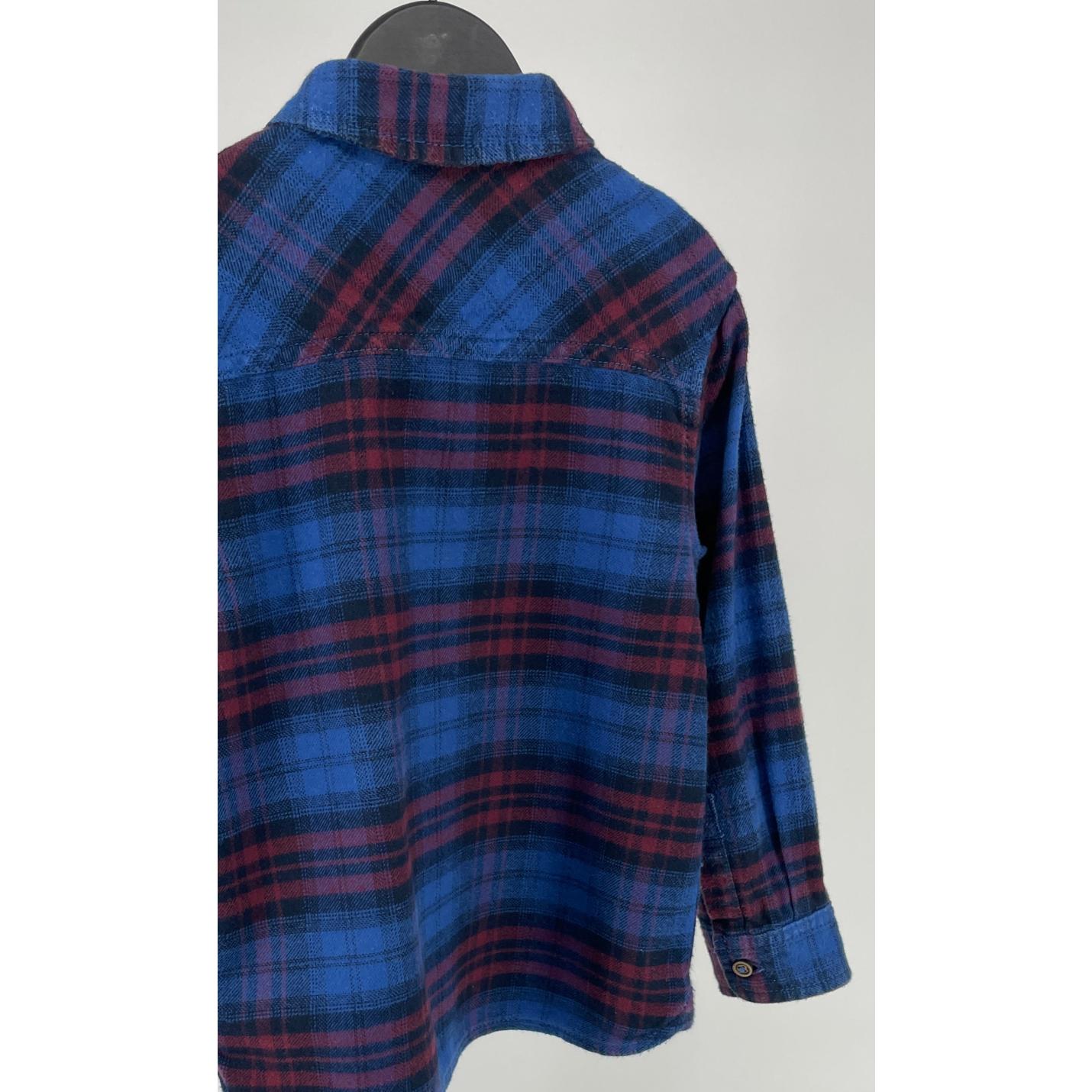 Overhemd Blauw Geruit Maat 98; Afbeelding: 4
