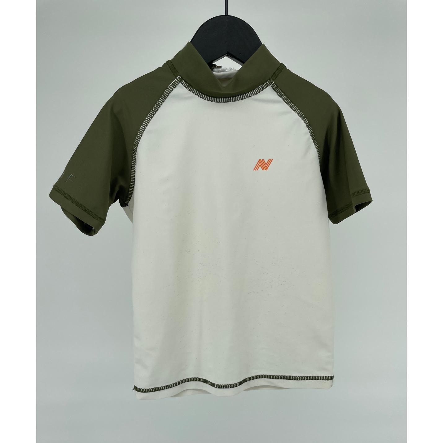 UV Surf Shirt Korte Mouw Wit Groen Maat 110
