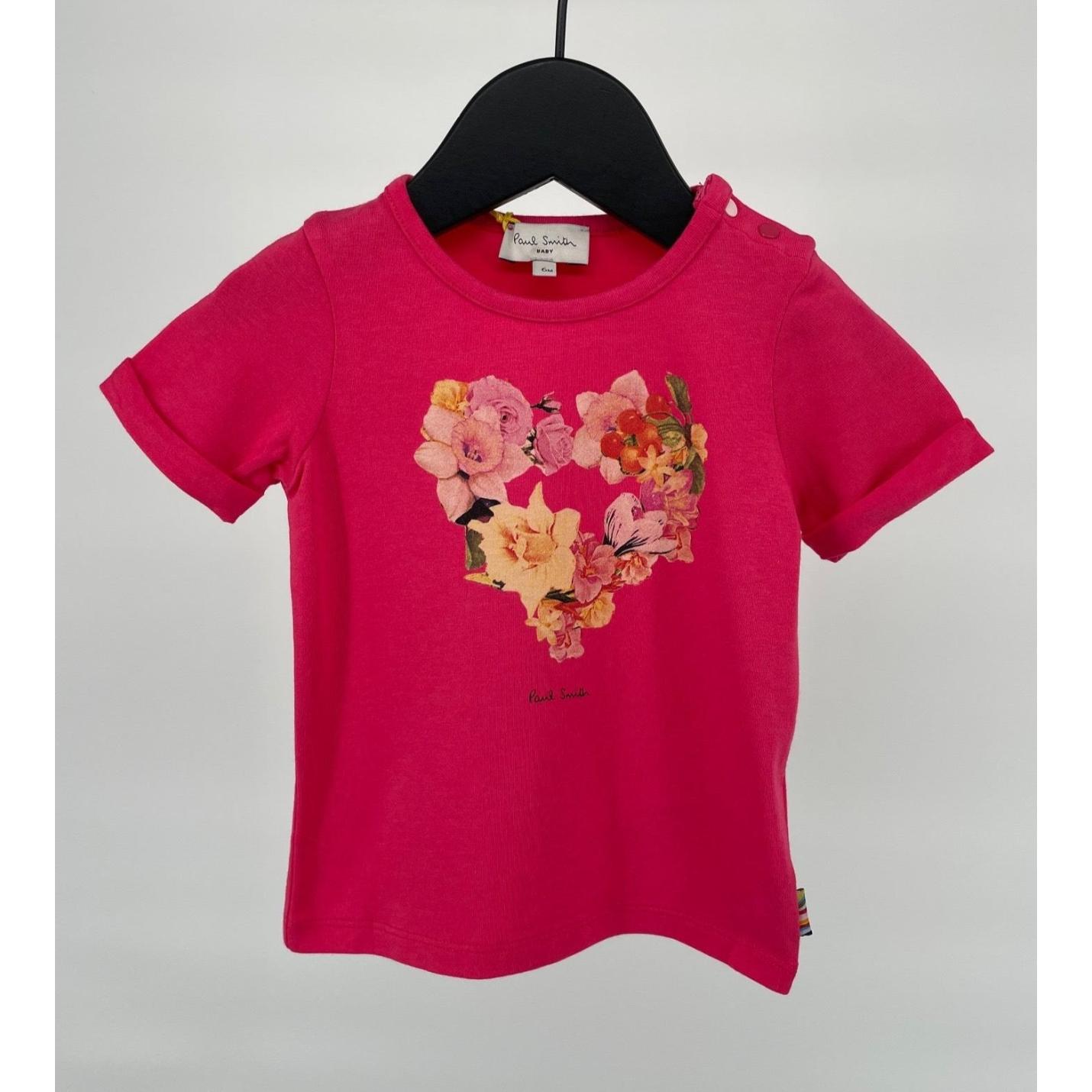 T-shirt Roze Hartje Bloemen Maat 68; Afbeelding: 2