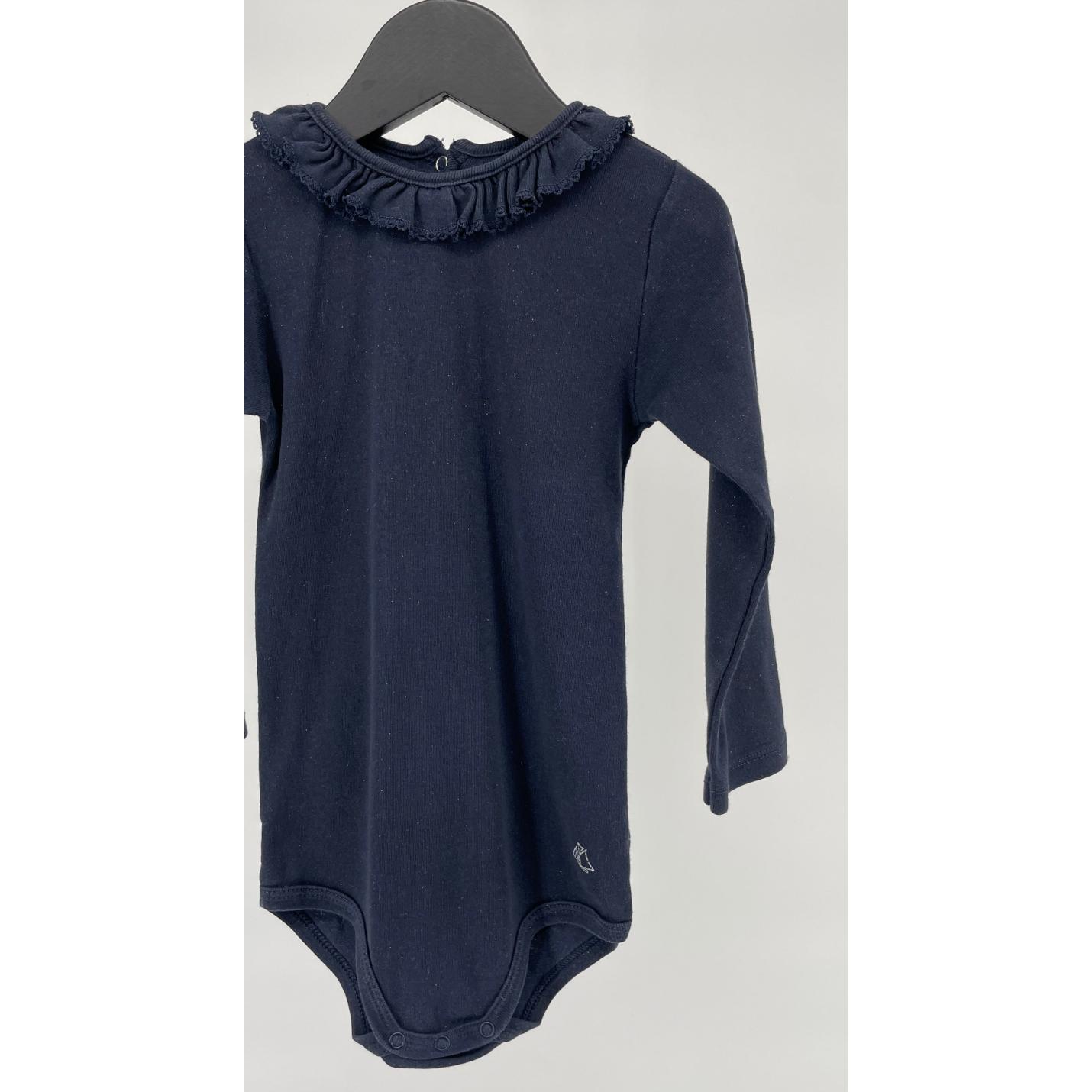 Romper Donkerblauw Gouden Spikkel Kraagje Maat 86; Afbeelding: 3