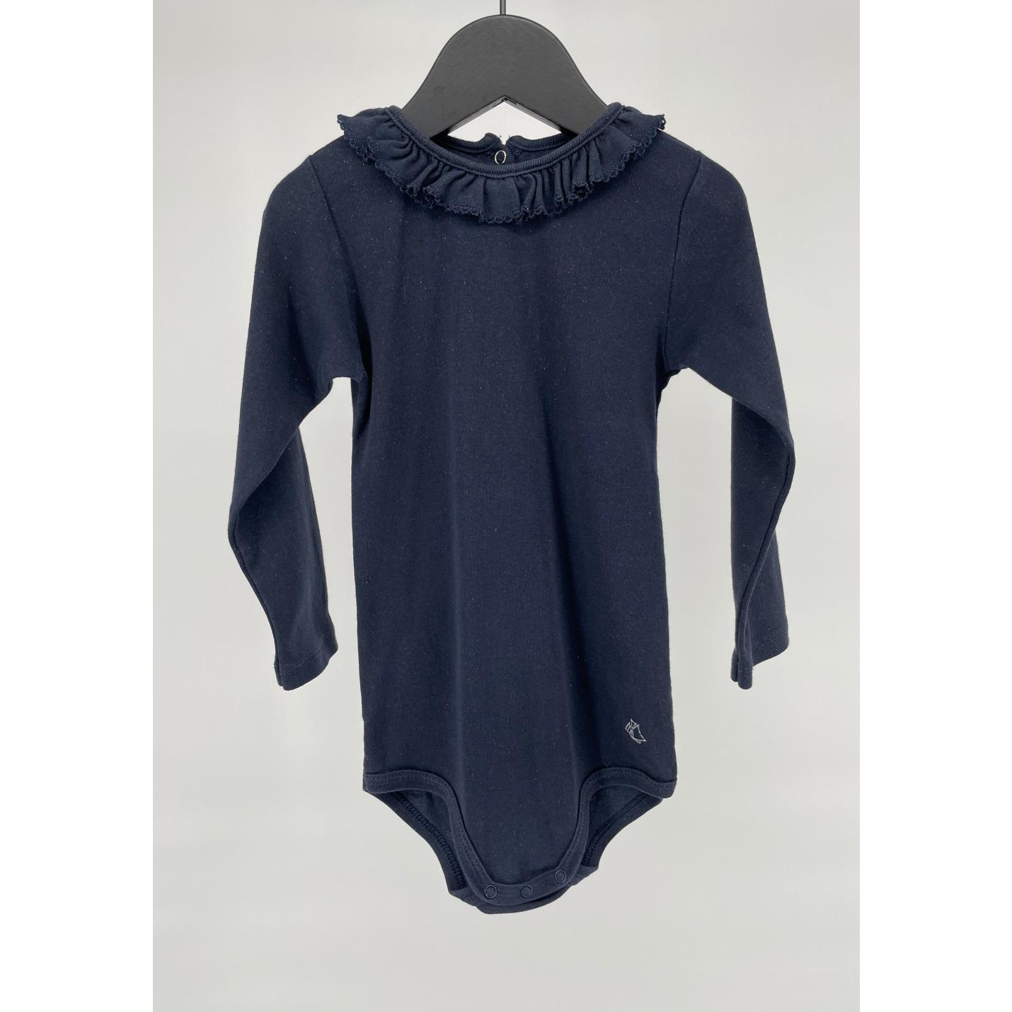 Romper Donkerblauw Gouden Spikkel Kraagje Maat 86