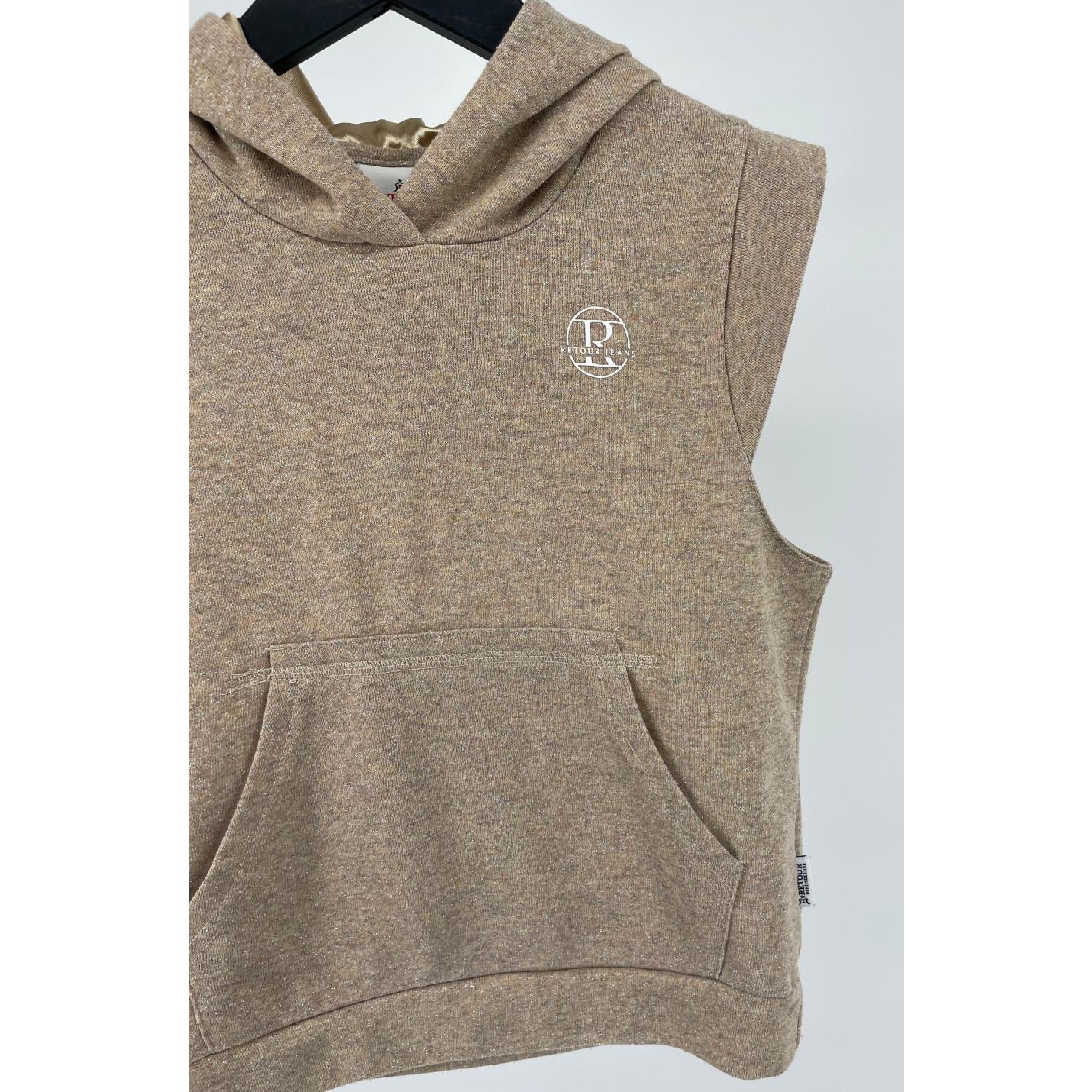 Hoodie Mouwloos Beige Glitter Maat 134 / 140; Afbeelding: 3